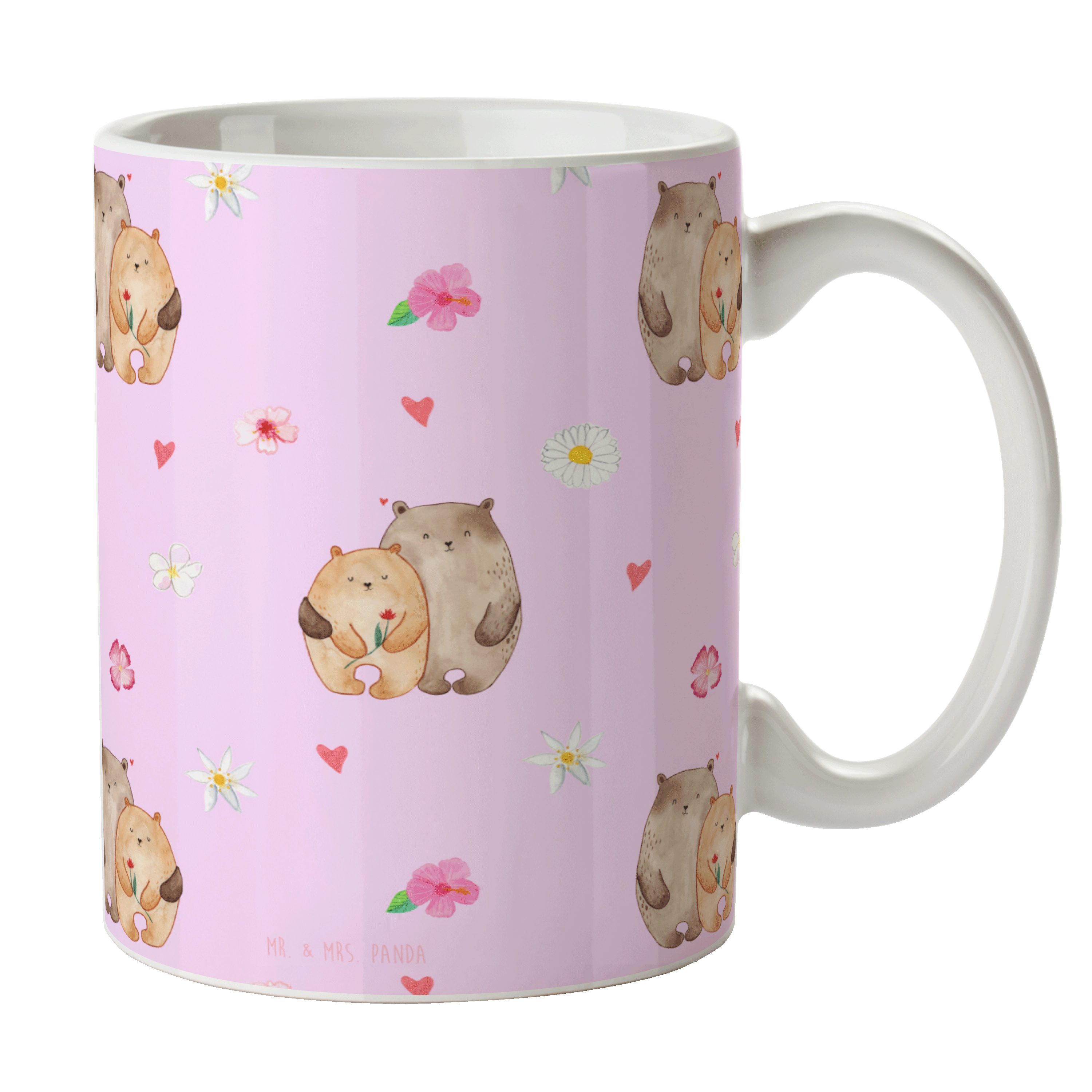 Mr. & Mrs. Panda Tasse Bären Liebe - Rosa - Geschenk, Büro Tasse, Kaffeebecher, Heiratsantra, Keramik