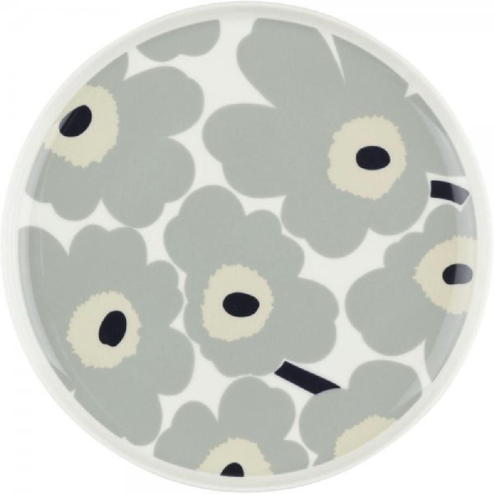 Marimekko Speiseteller Тарілки Oiva Unikko Weiß-Hellgrau Sand (25cm)