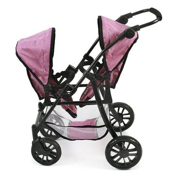 CHIC2000 Puppenwagen 691 70 Tandem-Buggy TWINNY, Jeans Pink