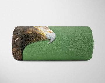 Sinus Art Handtücher Handtuch Strandhandtuch Saunatuch Kuscheldecke mit Tiermotiv Adler, Baumwolle-Polyester-Mix (1-St), Handtuch