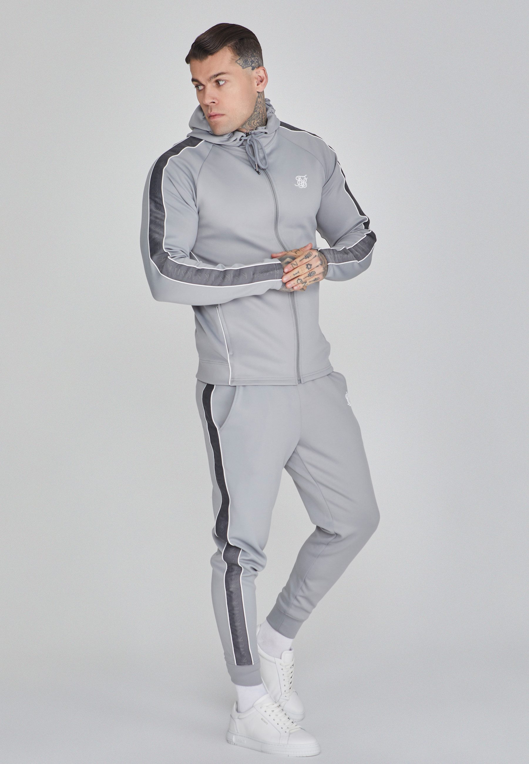 Siksilk Sweatanzug SikSilk Herren Grauer Trainingsanzug günstig online kaufen