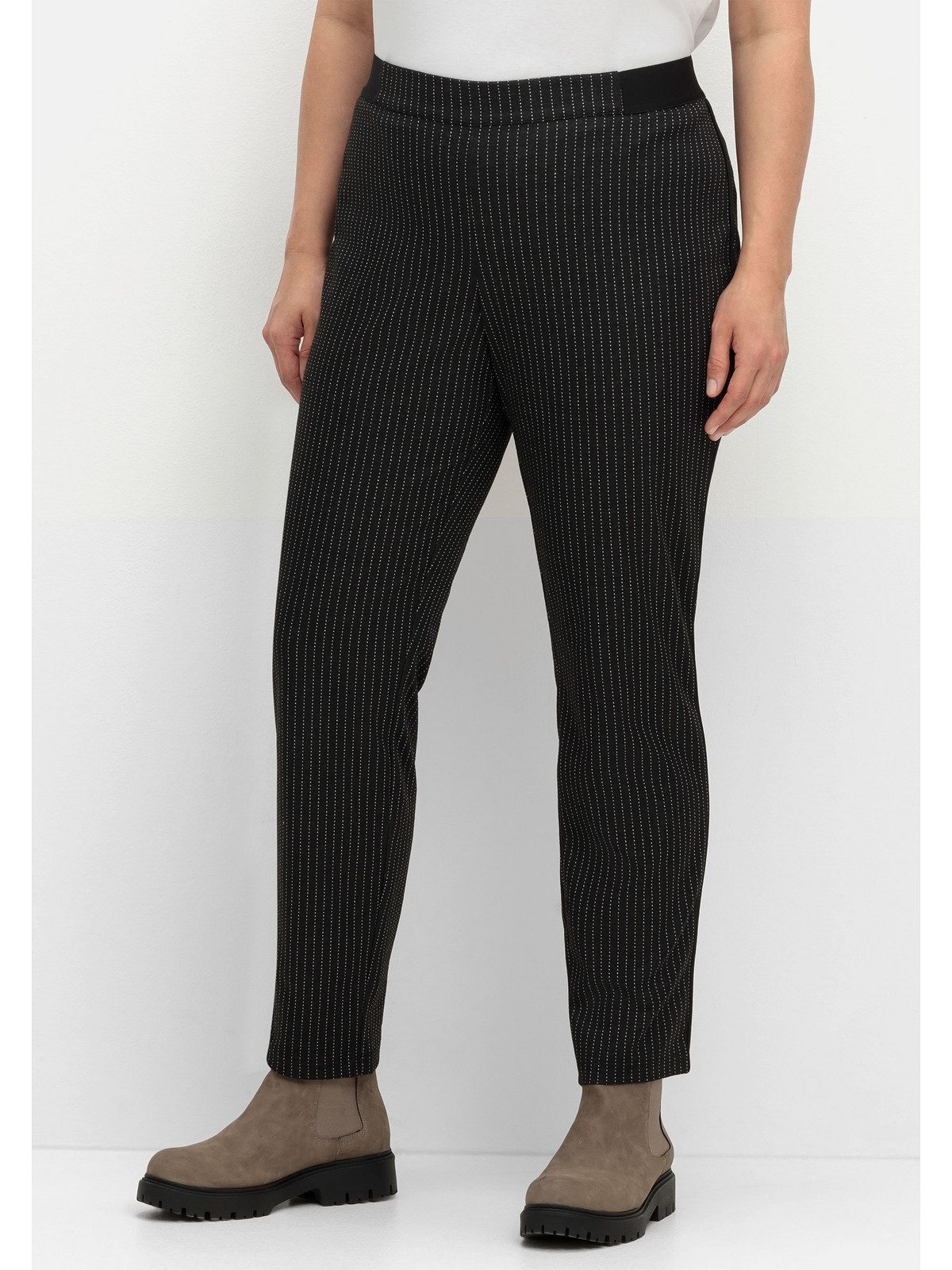 Sheego Schlupfhose Große Größen mit grafischem Muster und Stretchbund