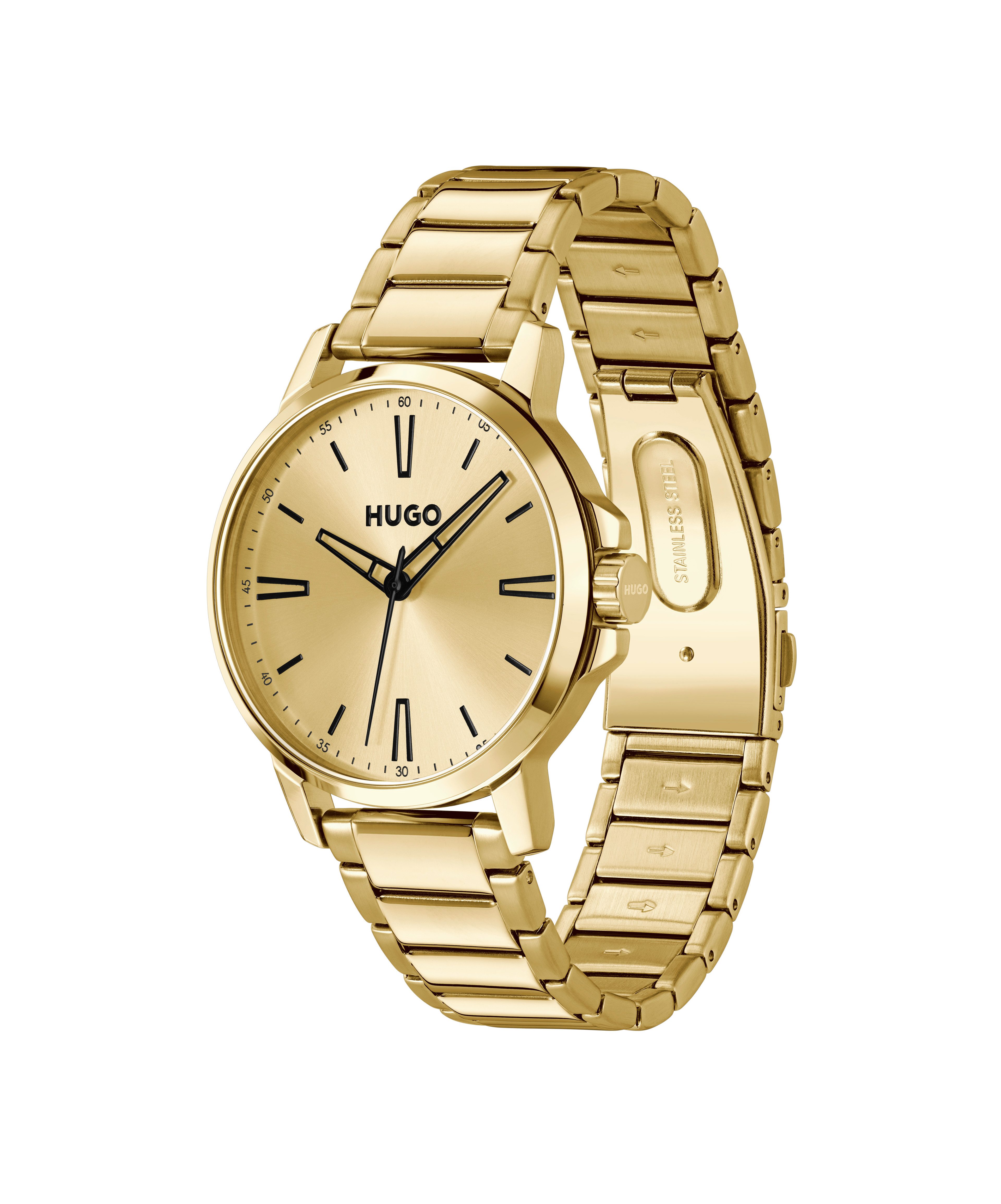 HUGO Quarzuhr #SMOOTH 1530420, Armbanduhr, Herrenuhr, Edelstahlarmband, analog