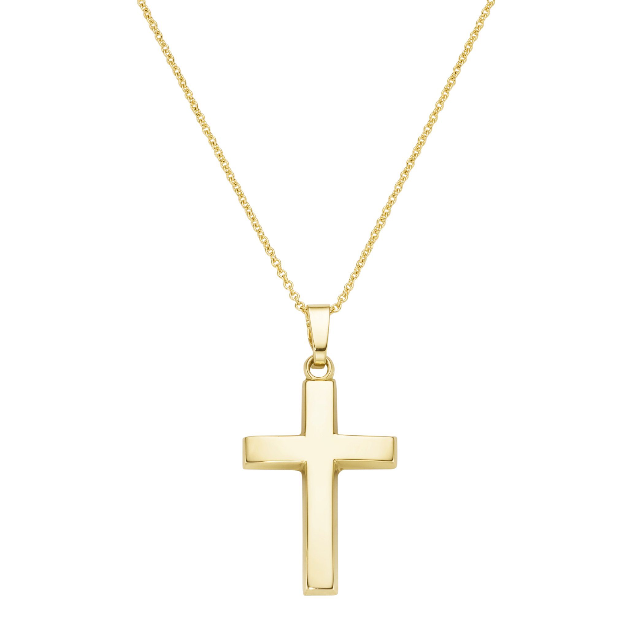 Luigi Merano Kreuzkette Kreuz Anhänger, Gold 585