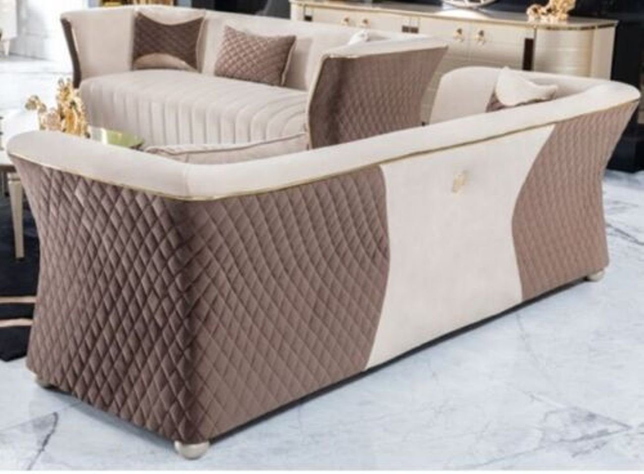 (4-St) Sofas Sitzer 3+3+1+1 Polstermöbel, JVmoebel Wohnzimmer-Set Luxus elegant Sitzgarnitur Modern