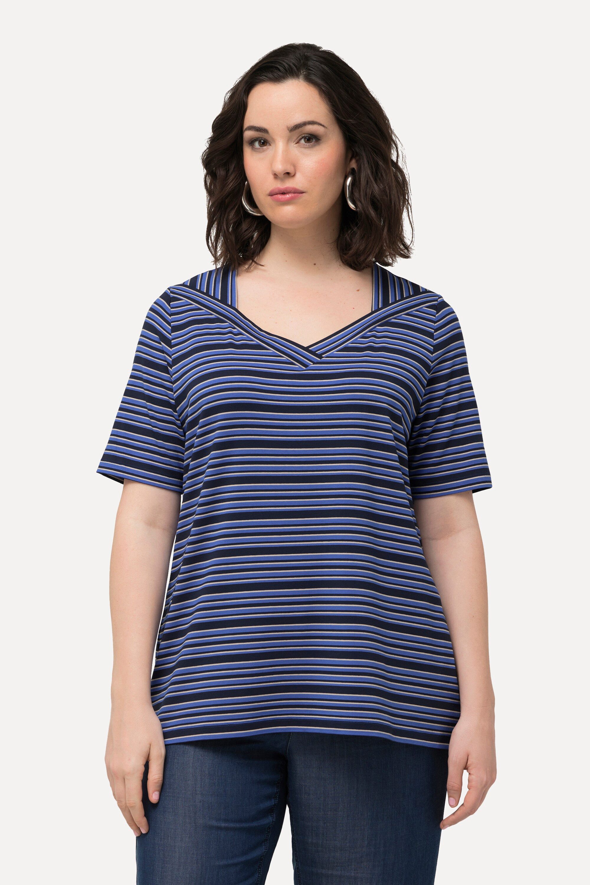 Ulla Popken T-Shirt T-Shirt Ringel Classic günstig online kaufen