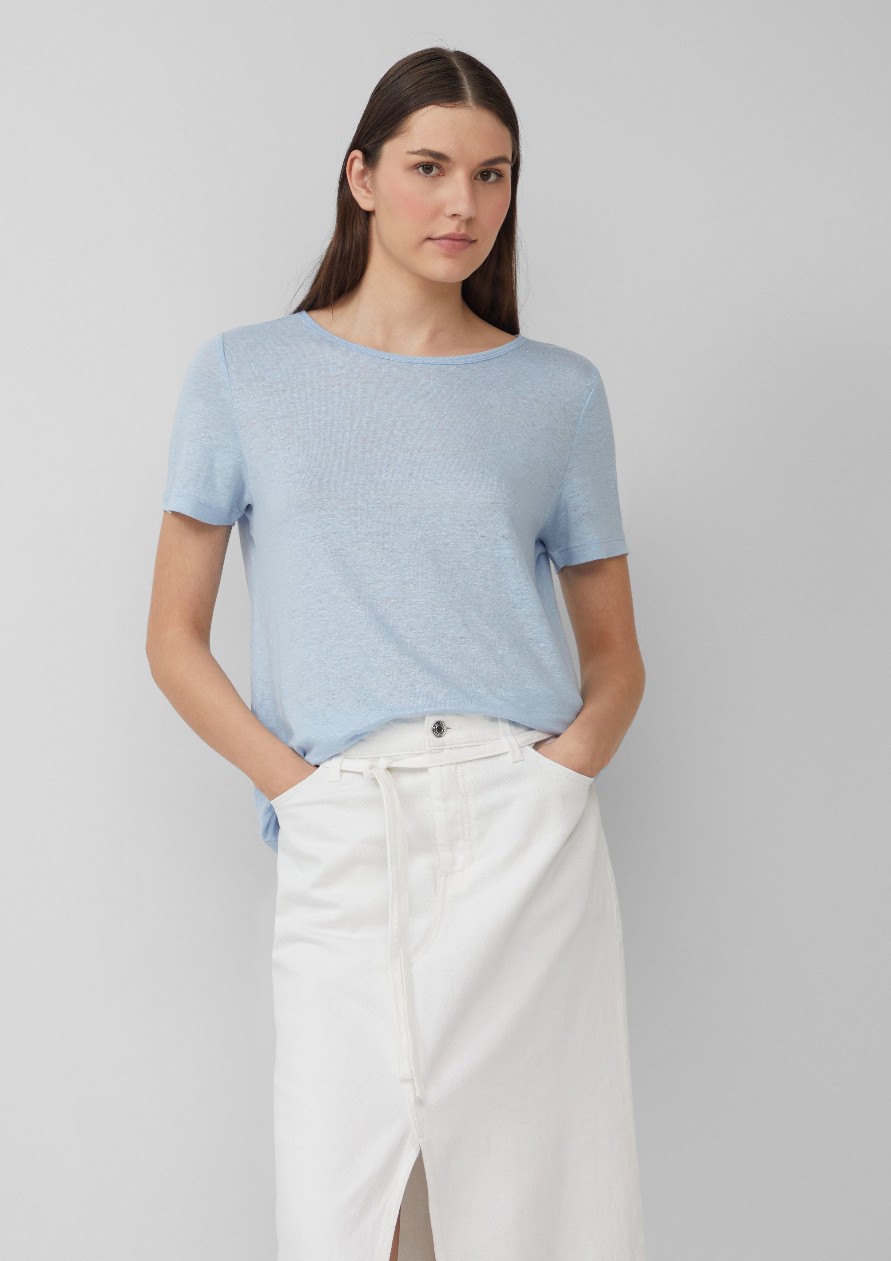 s.Oliver Kurzarmshirt Jersey-T-Shirt aus Leinen günstig online kaufen