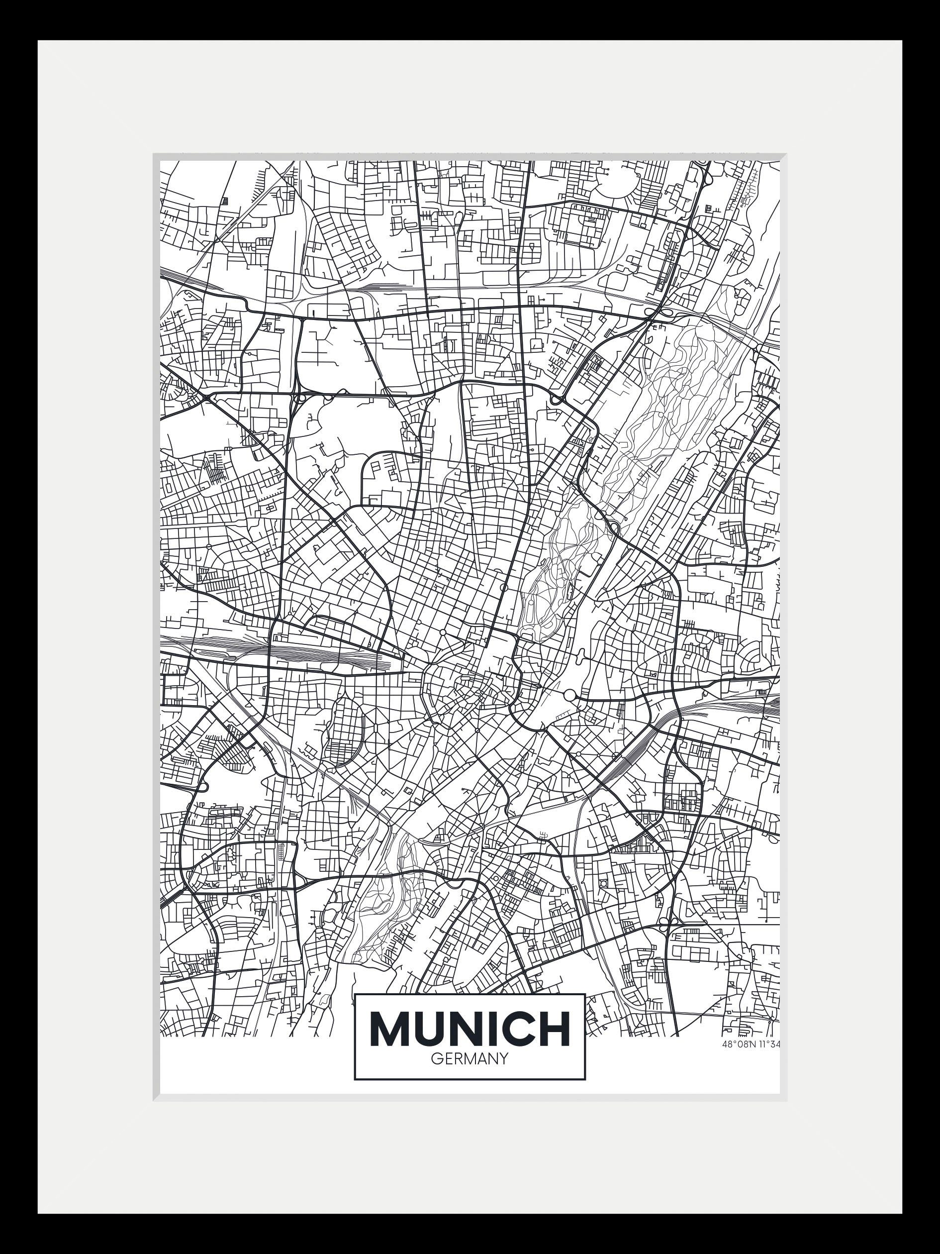 Munich Stadtkarte, (1 Städte Bild queence St)
