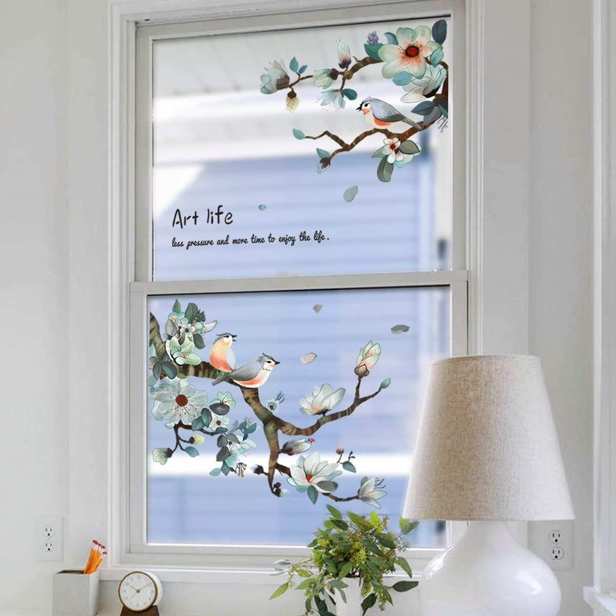 ZEUOPQ Fensterdekoration 27*60cm,Blumen- und Vogelmuster, Einfach günstig online kaufen