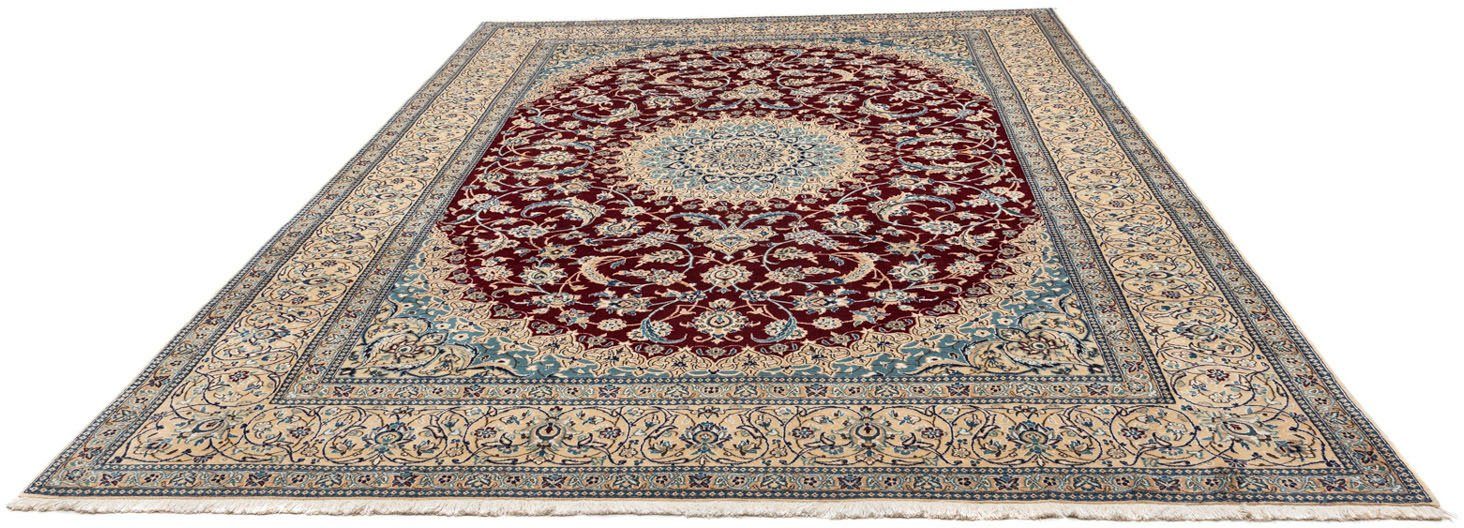 Wollteppich Nain 9la Medaillon Rosso scuro 344 x 245 cm, morgenland, rechteckig, Höhe: 6 mm, Unikat mit Zertifikat | Kurzflor-Teppiche