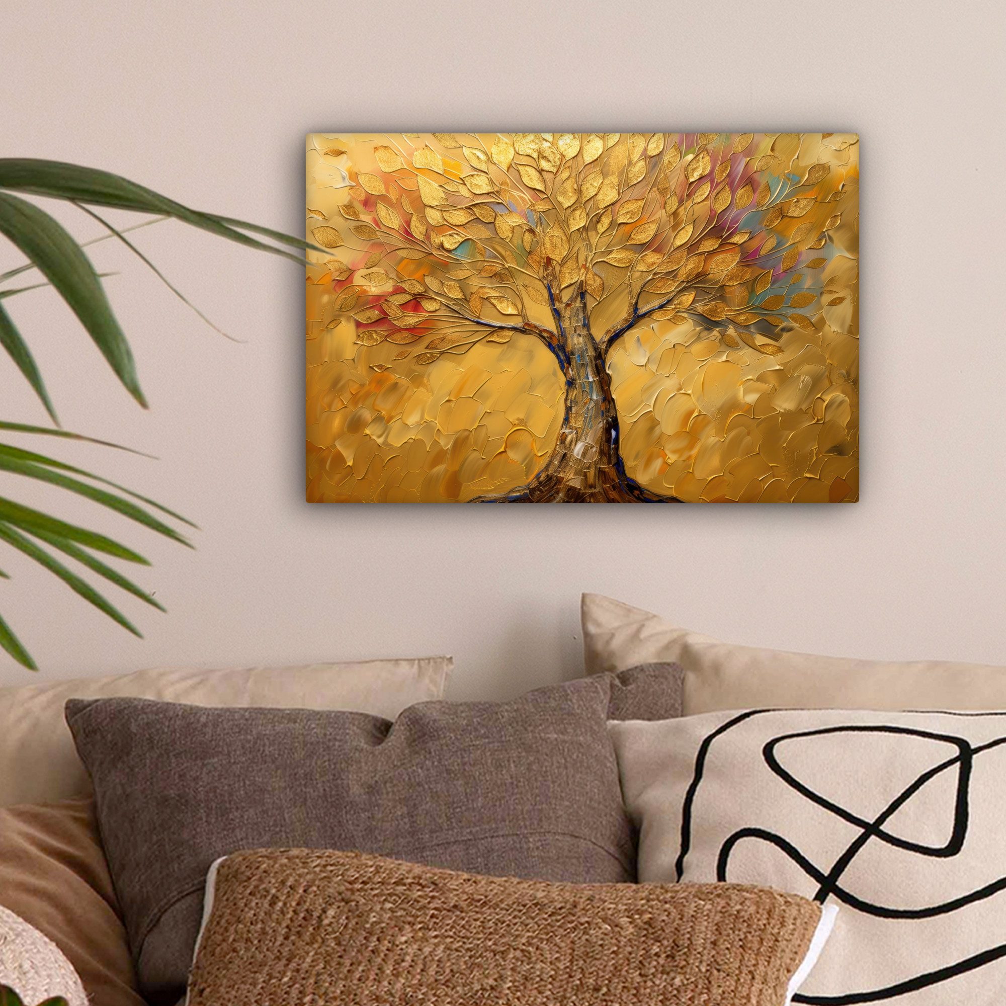 OneMillionCanvasses® Leinwandbild Gold - Baum - günstig online kaufen