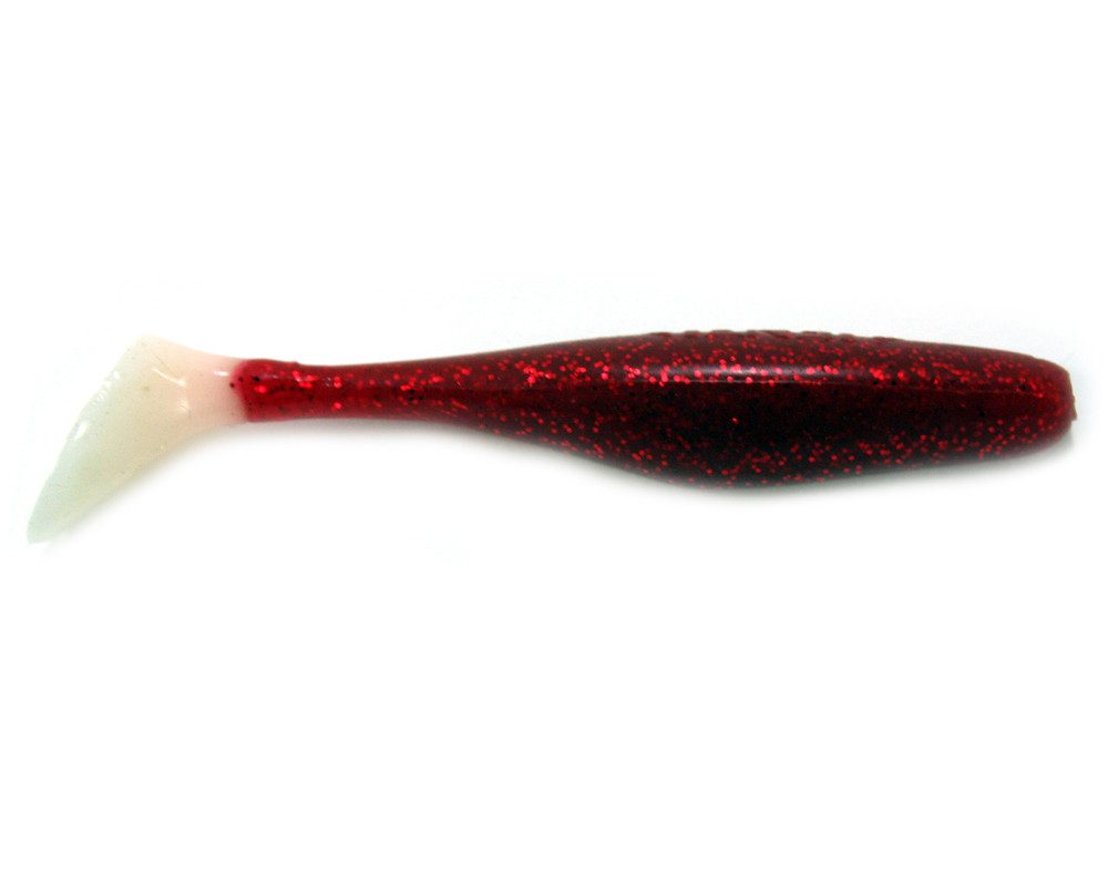 Jenzi Kunstköder Jenzi River Shad USA-Bass Gummiköder glitter rot weiss, (1-St)
