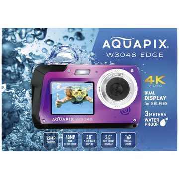 Aquapix Unterwasserkamera W3048-I Edge violet Kompaktkamera (Unterwasserkamera, Frontdisplay)