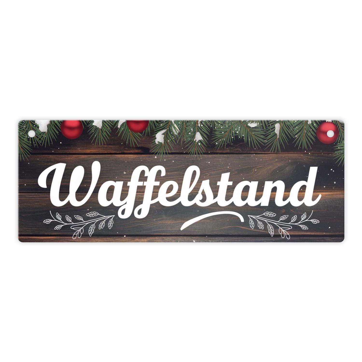 Metallschild Winterlicher Waffelstand Metallschild