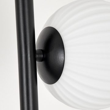 hofstein Stehlampe Stehlampe aus Metall/Riffelglas in Schwarz/Weiß, ohne Leuchtmittel, Leuchte mit Glasschirmen (12cm), Fußschalter, 3xG9, ohne Leuchtmittel