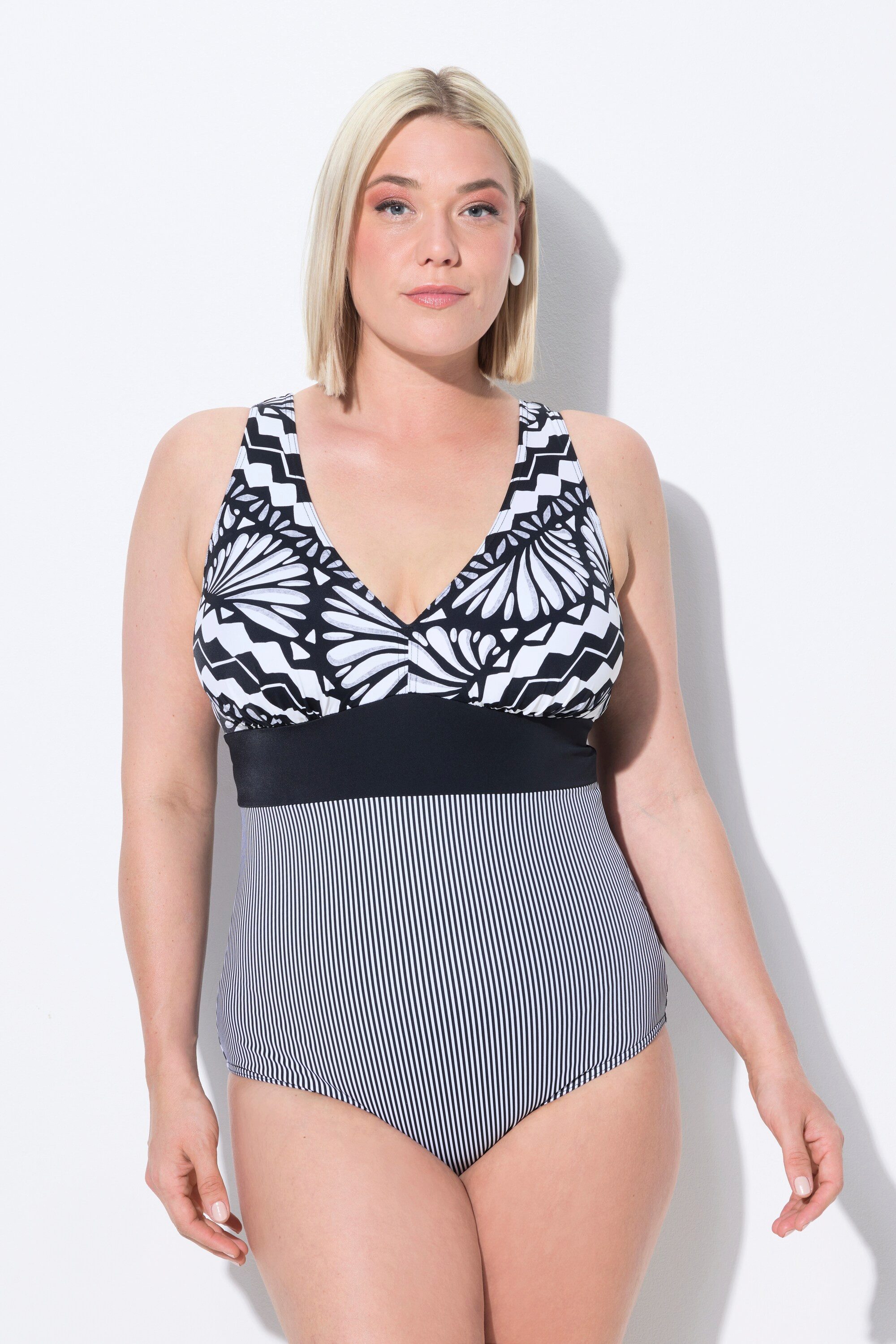 Ulla Popken Badeanzug Badeanzug Zierband Softcups recycelt günstig online kaufen