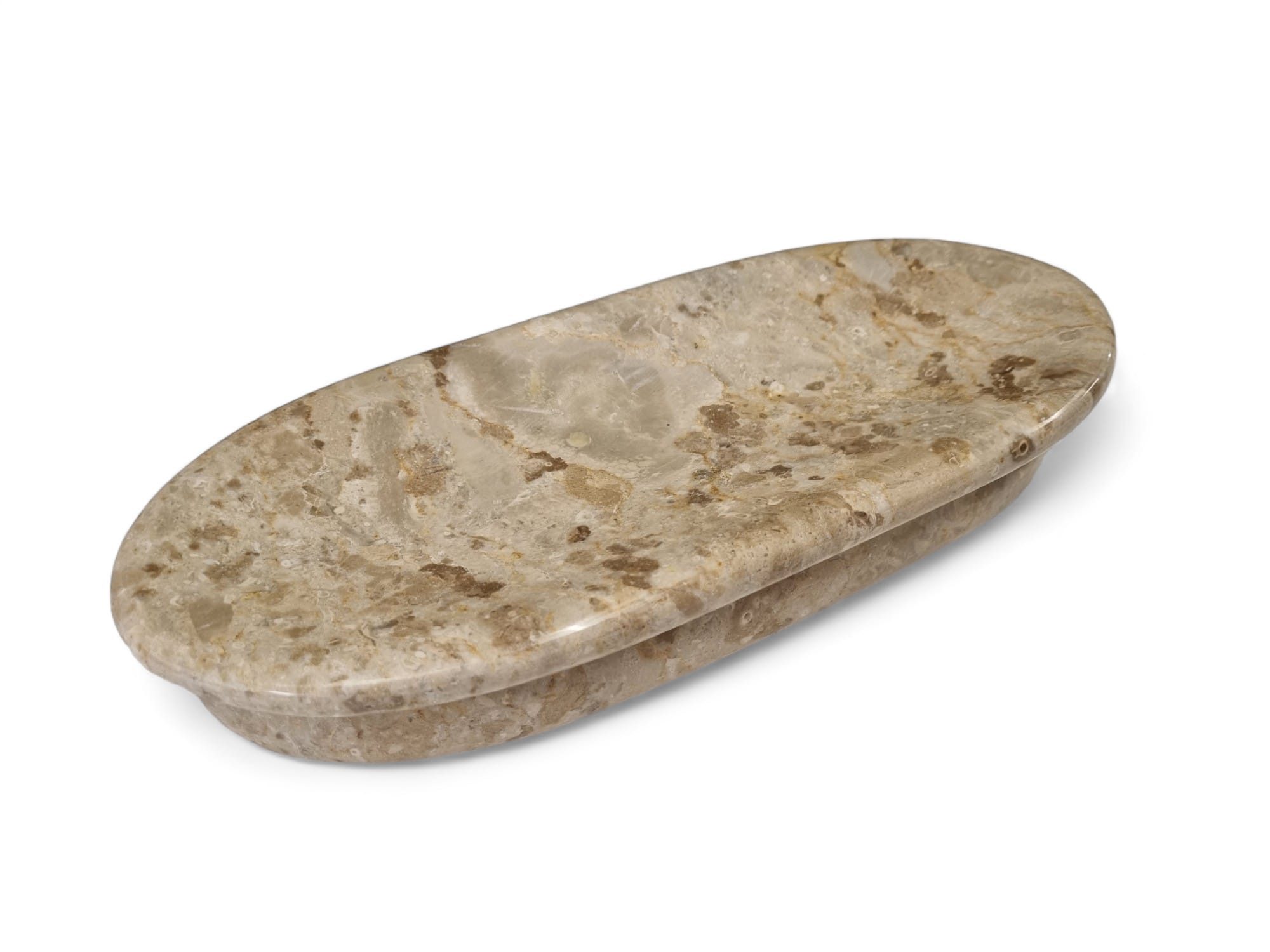 Kinaree Dekoschale Deko Schale länglich Marmor, Marmor, Naturstein, beige, poliert, oval