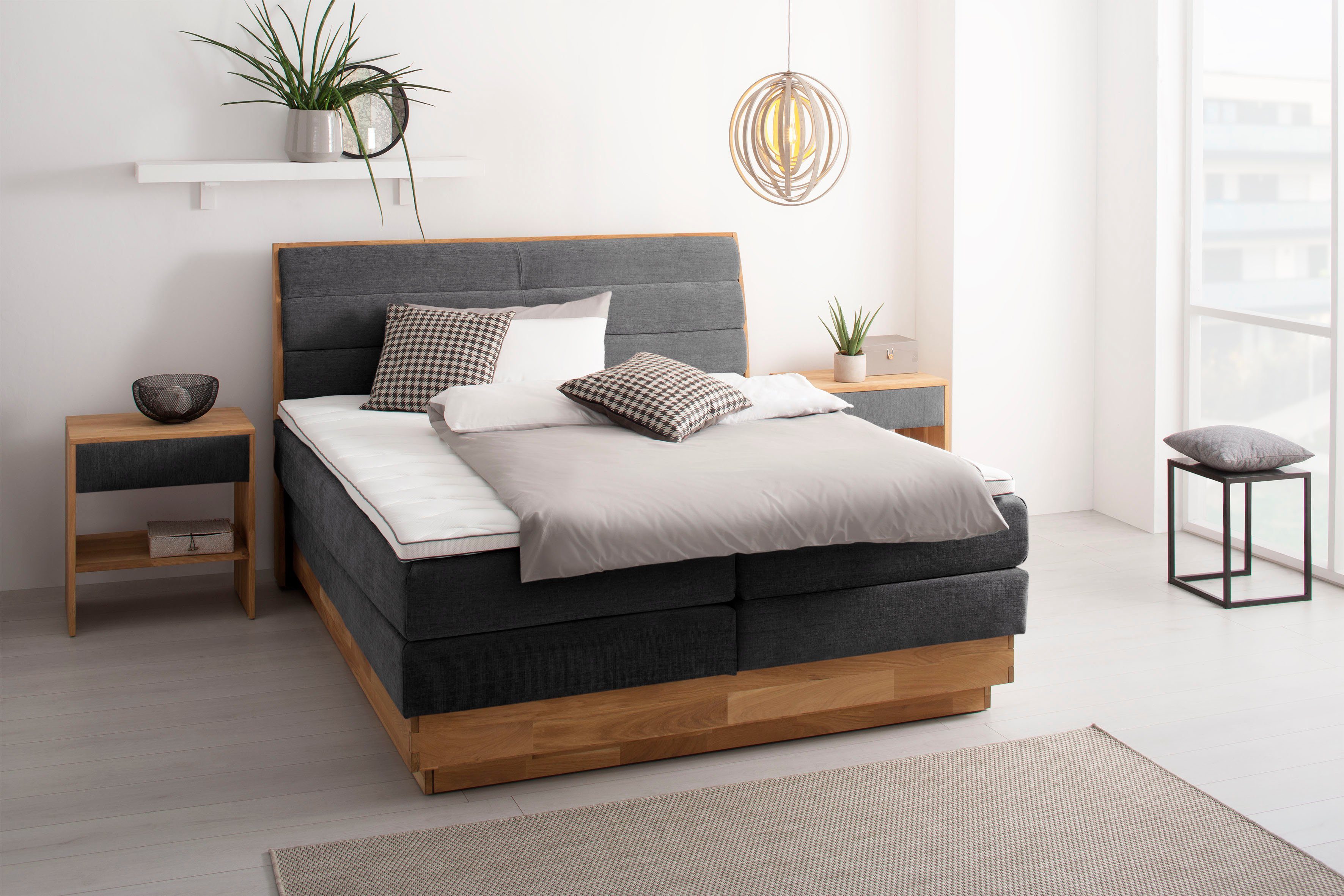 OTTO home Boxspringbett Jenna, ohne LED-Beleuchtung, mit zertifizierten, re günstig online kaufen