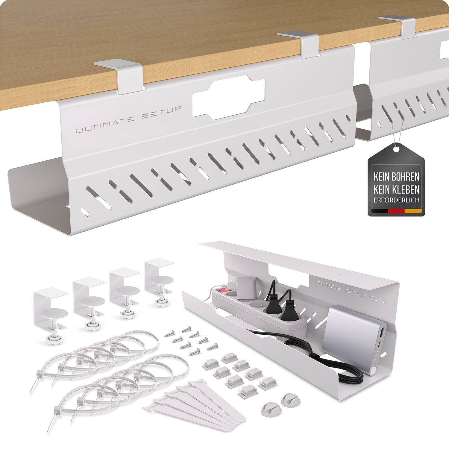 Ultimate Setup Kabelführung Kabelkanal Schreibtisch - Kabelmanagement (2-St)