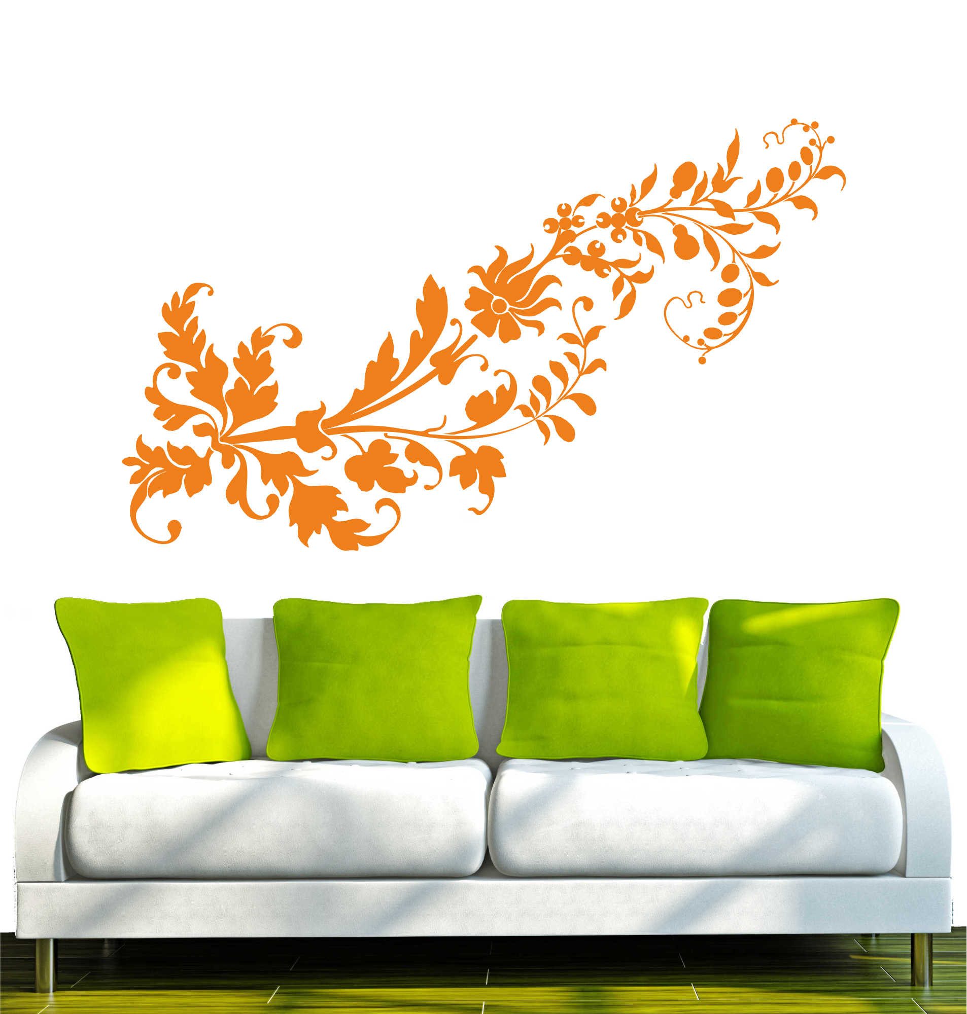 INDIGOS UG Wandtattoo Wandtattoo - Wandaufkleber - w299 Blume Ranke Pflanze