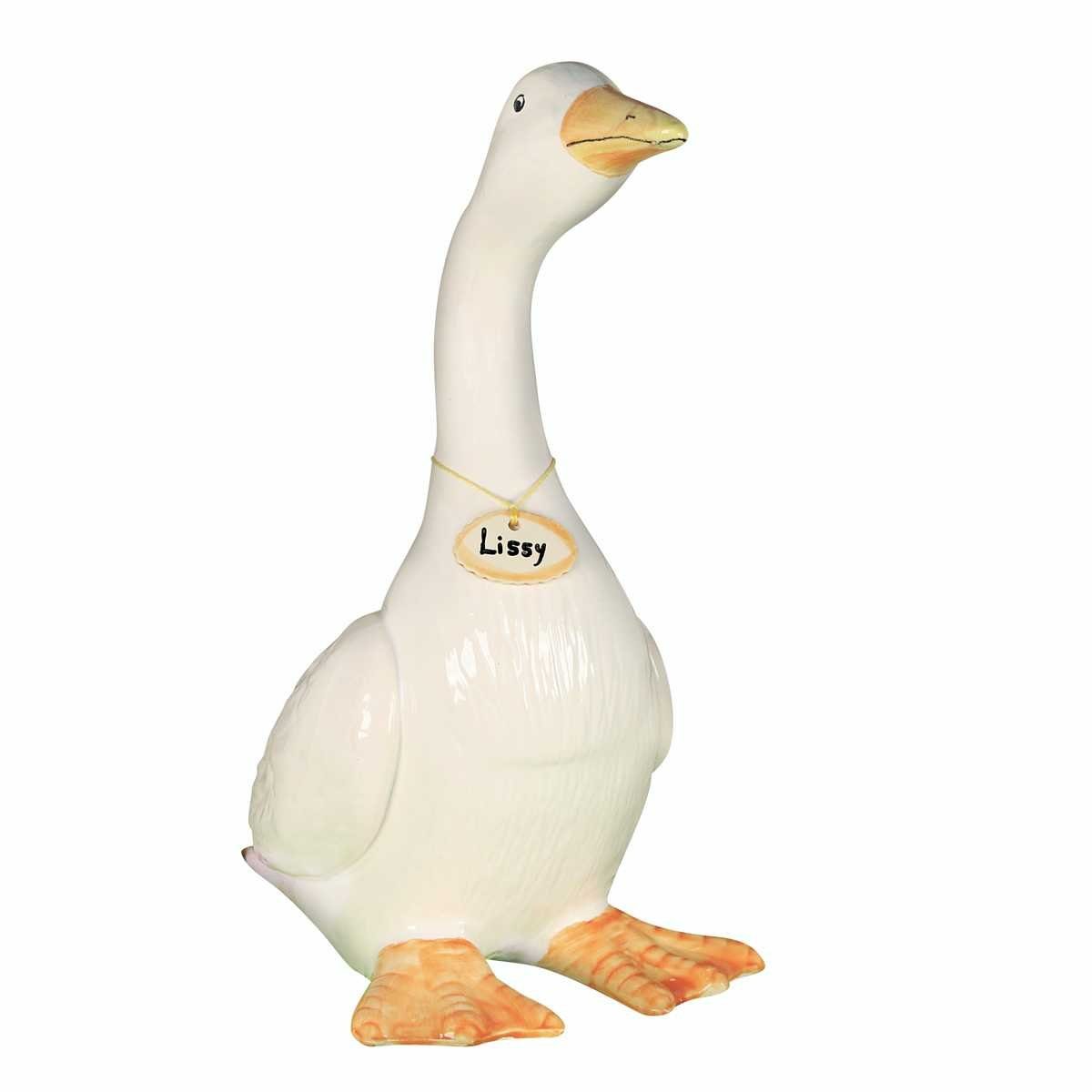 (Stück) Tangoo-Deko Keramik-Gans 33cm, Gartenfigur ca stehend H Lissy Tangoo