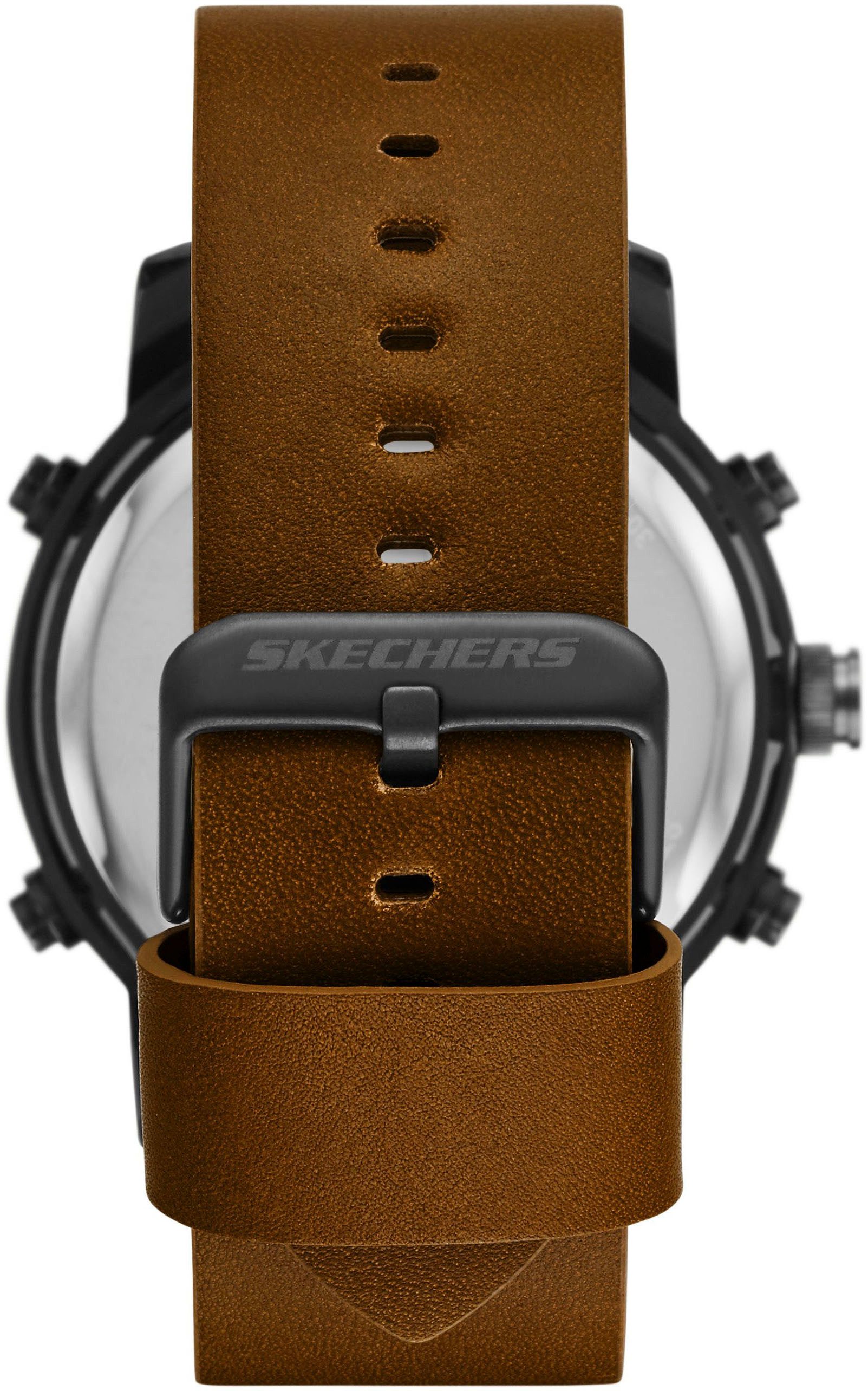 Skechers Chronograph REDLANDS SR5153, Quarzuhr, Armbanduhr, Herrenuhr, Lederarmband, digital, Stoppfunktion