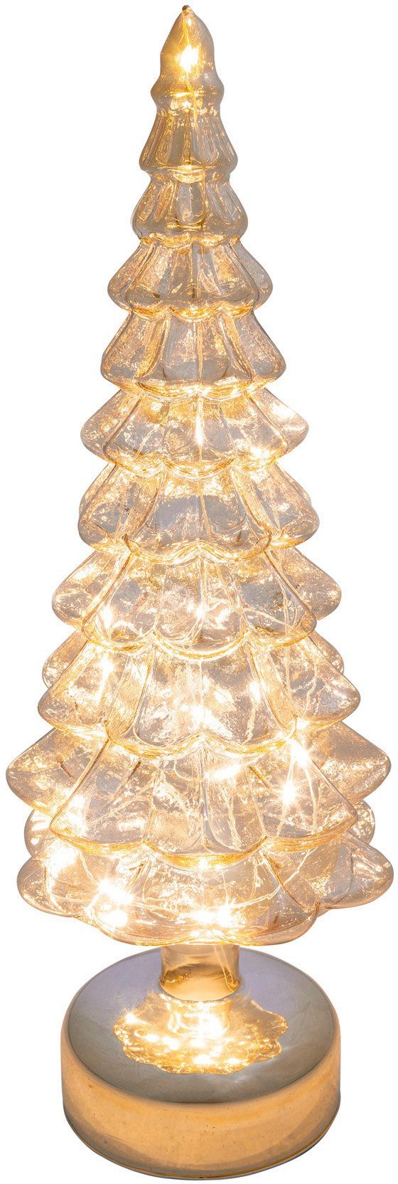 Wundertüte Creativ light LED ca. fest 33 Warmweiß, Glas, Höhe Baum mit aus LEDs, LED 12 cm Tanne, goldfarben integriert, Weihnachtsdeko