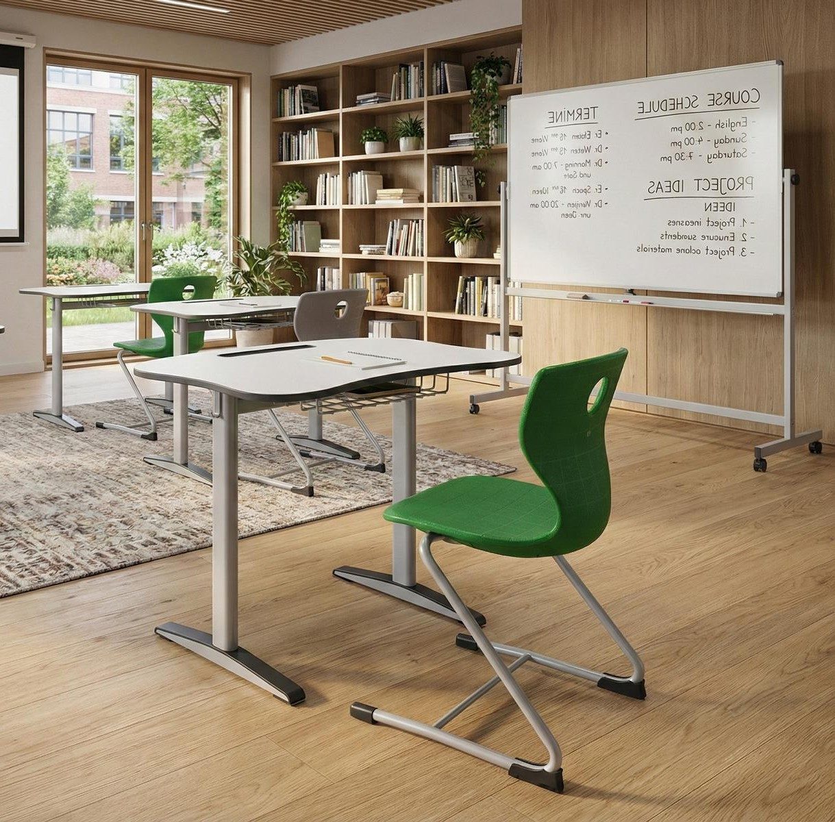 Xlmoebel Schreibtisch Moderne Schulbank mit ergonomischem Stuhl-Set in Weiß (Set, Schulbank mit Stuhl-Set), Made in Europa