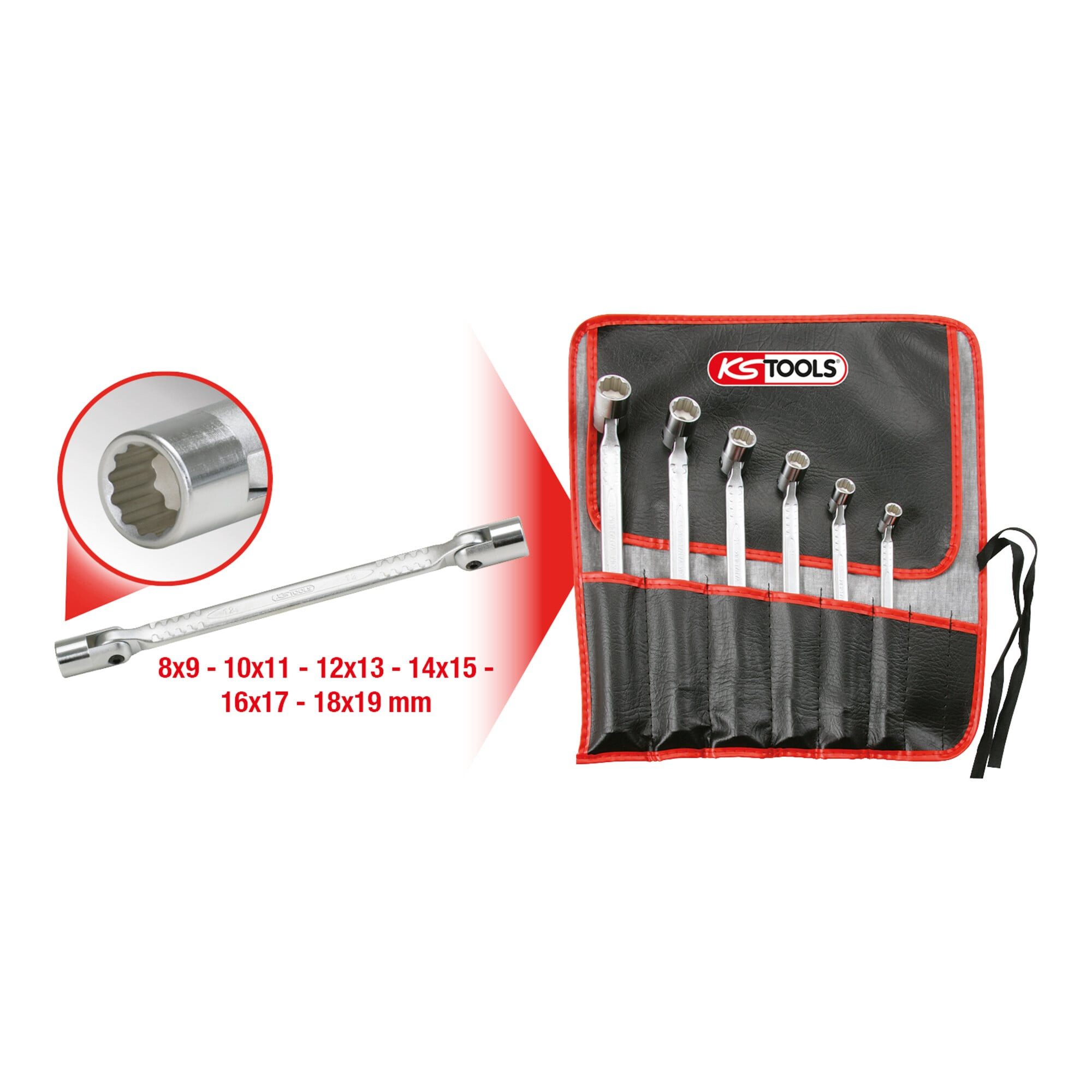 KS Tools Steckschlüssel KS Tools CLASSIC Doppel-Gelenkschlüssel-Satz, 6-teilig