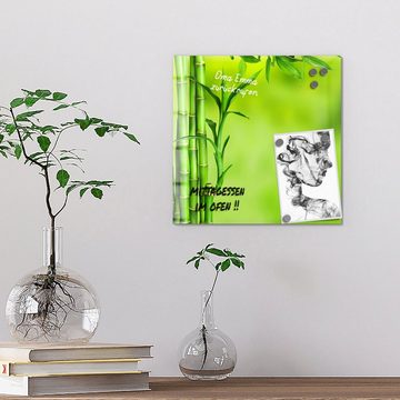 DEQORI Magnettafel 'Grüne Bambushalme', Whiteboard Pinnwand beschreibbar