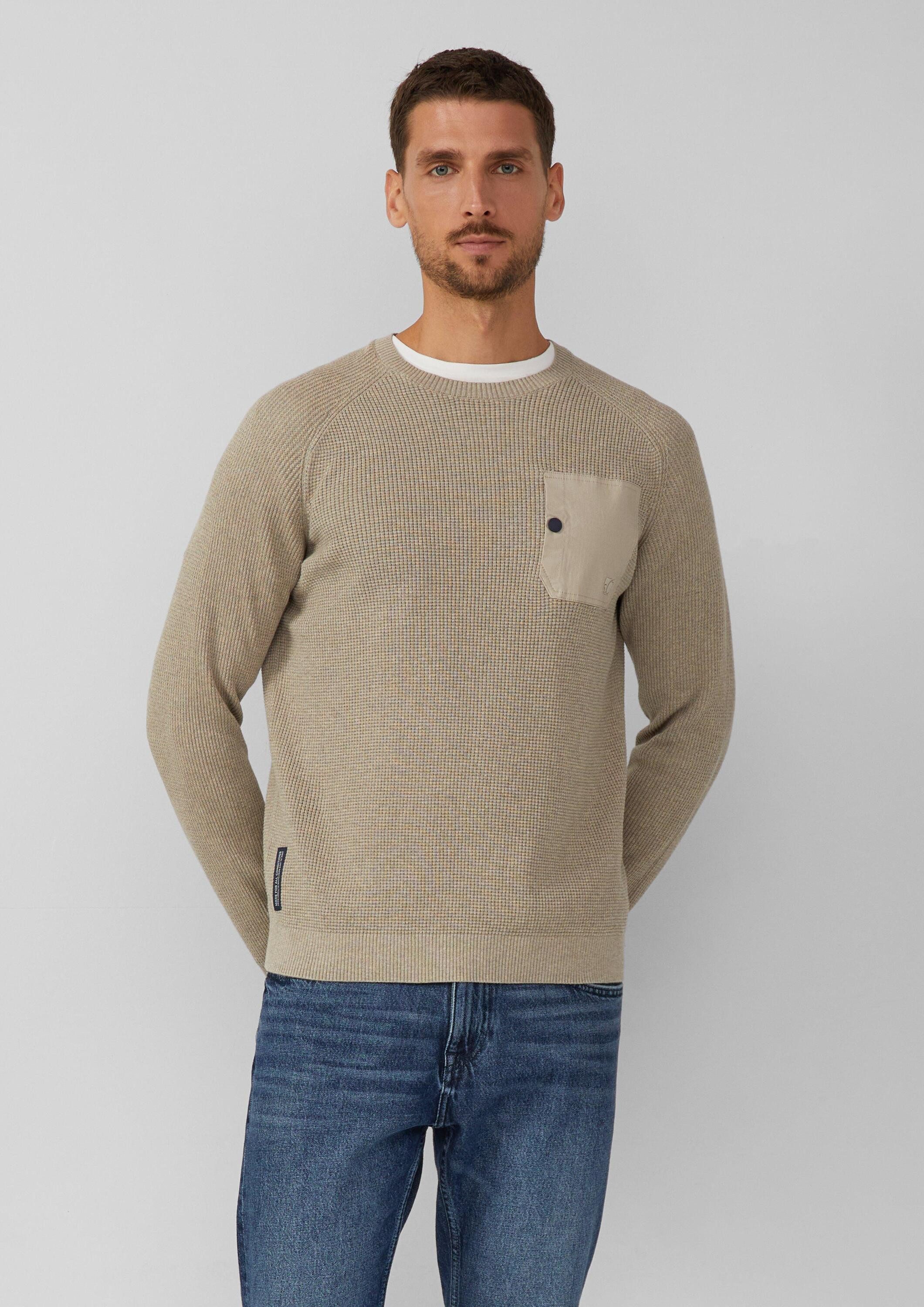 s.Oliver Longpullover Strickpullover Strickpullover mit Brusttasche günstig online kaufen