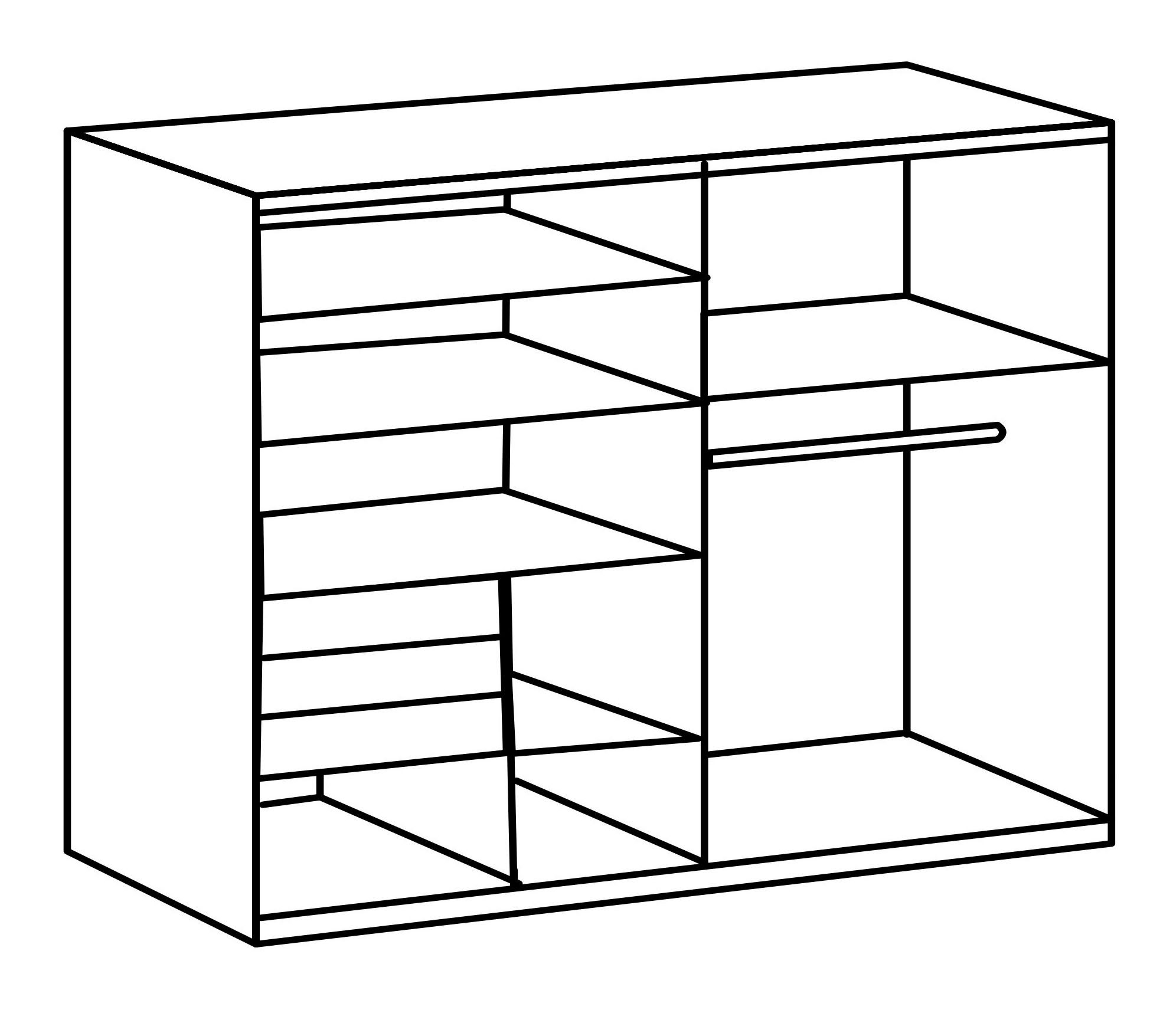 Wimex Schwebetürenschrank Bamberg inklusive 5 Regalböden und 1 Kleiderstange