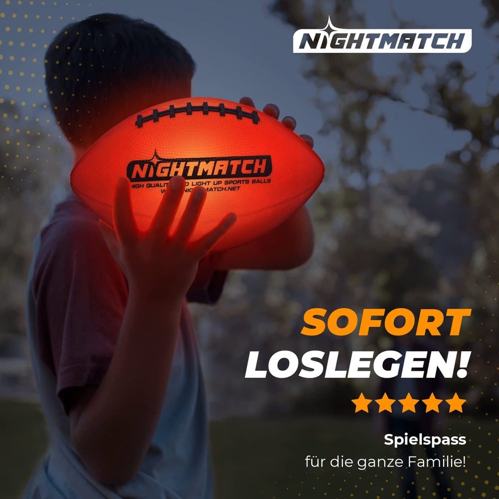 NightMatch Fußball Leuchtfootball - Gr.6 - Spaß im Dunkeln, Ideal für Klein & Groß