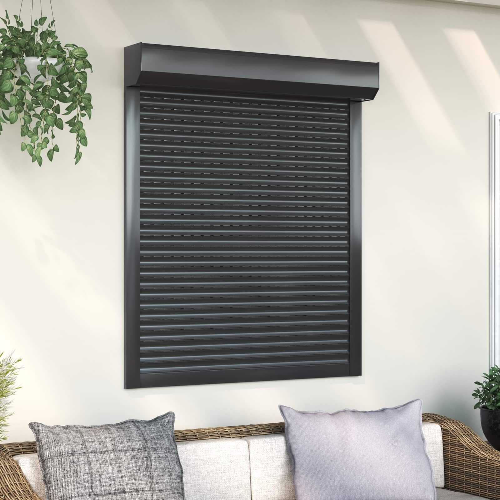 vidaXL Fensterladen Rollladen Anthrazit 100 x 120 cm Aluminium und Polyurethan, BxH: 14x120 cm, (1-St)