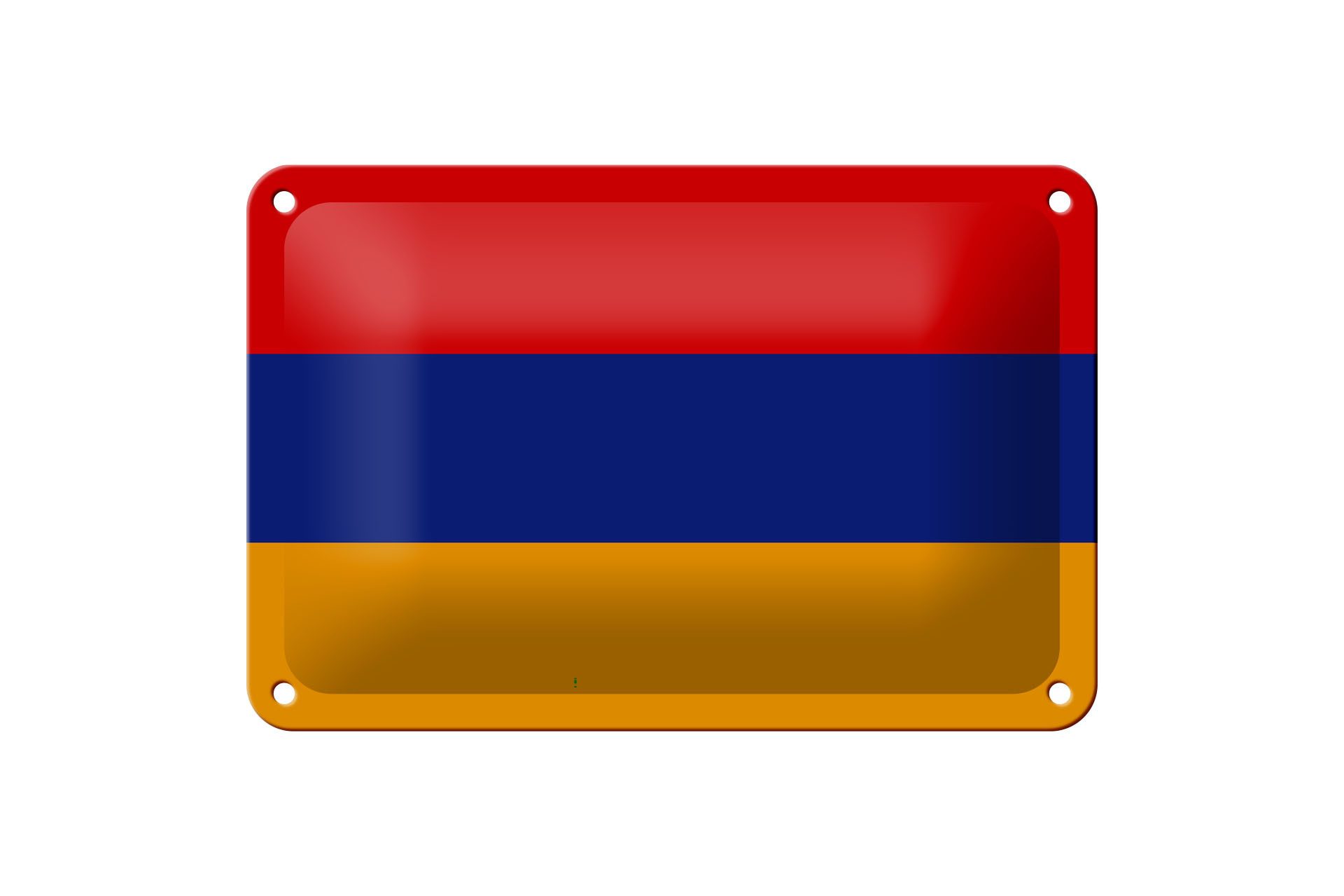Femer GmbH Metallschild Flagge Armenien 18x12cm Flag of Armenia, (1 St), gewölbte Oberfläche, abgerundete Ecken, umgeschlagene Kanten