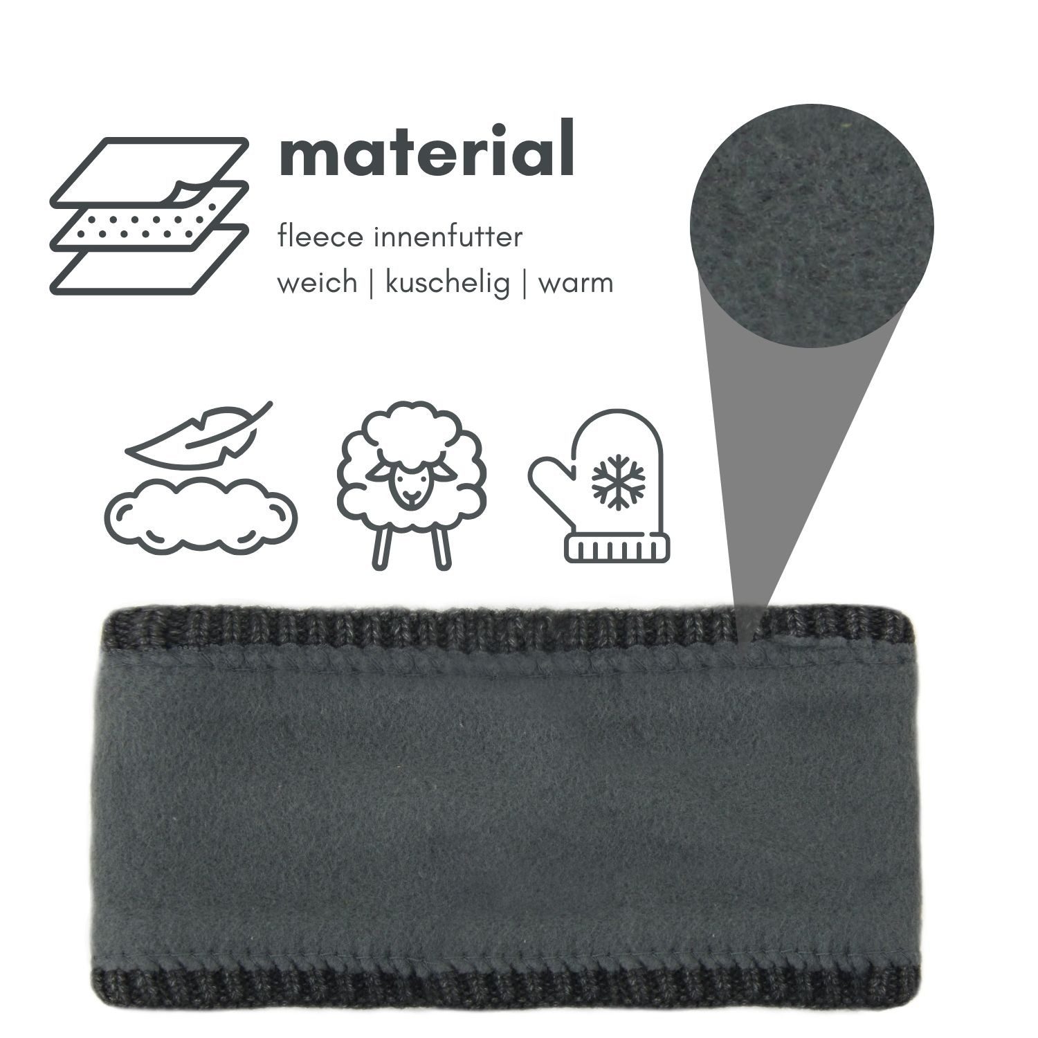 Frentree Stirnband Gefüttertes Haarband, Ohrenwärmer für Damen und Mädchen, Strickmuster mit Schleife und weichem Fleece Innenfutter