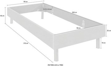 Wimex Bett Easy, ohne Kopfteil, frei im Raum stellbar
