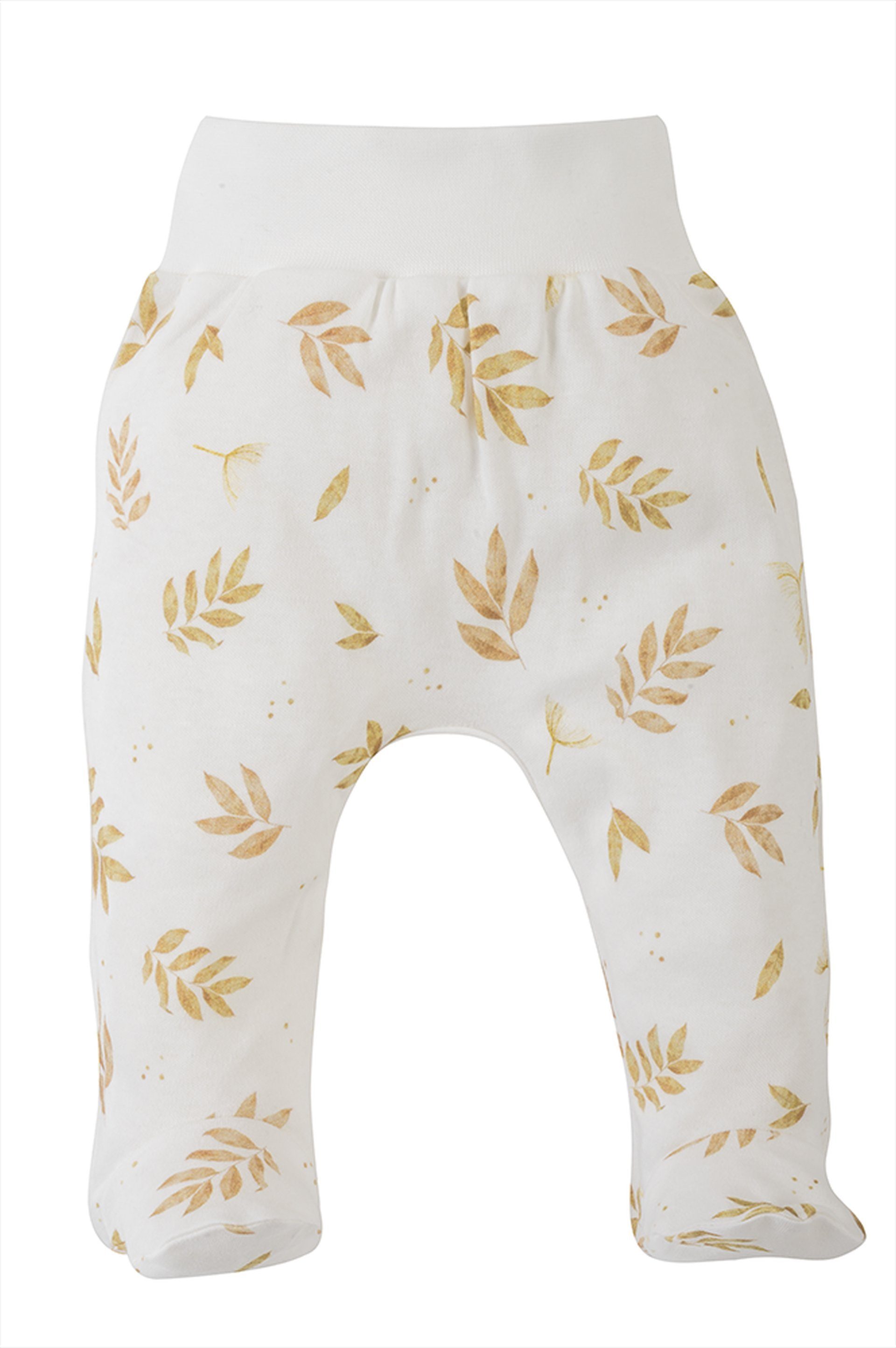 & Hose mit Neutral 3er-Pack) Stoffhose Baumwolle Neugeborene Fuß für Makoma Beige Baby Jungen Mädchen (3-tlg., 100%