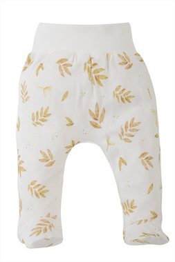 Makoma Stoffhose Baby Hose mit Fuß Neutral für Neugeborene Jungen & Mädchen Beige (3-tlg., 3er-Pack) 100% Baumwolle