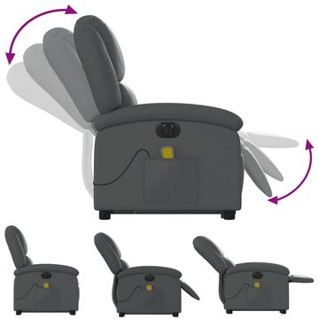 vidaXL Sessel Massagesessel mit Aufstehhilfe Elektrisch Grau Kunstleder Relaxstuhl