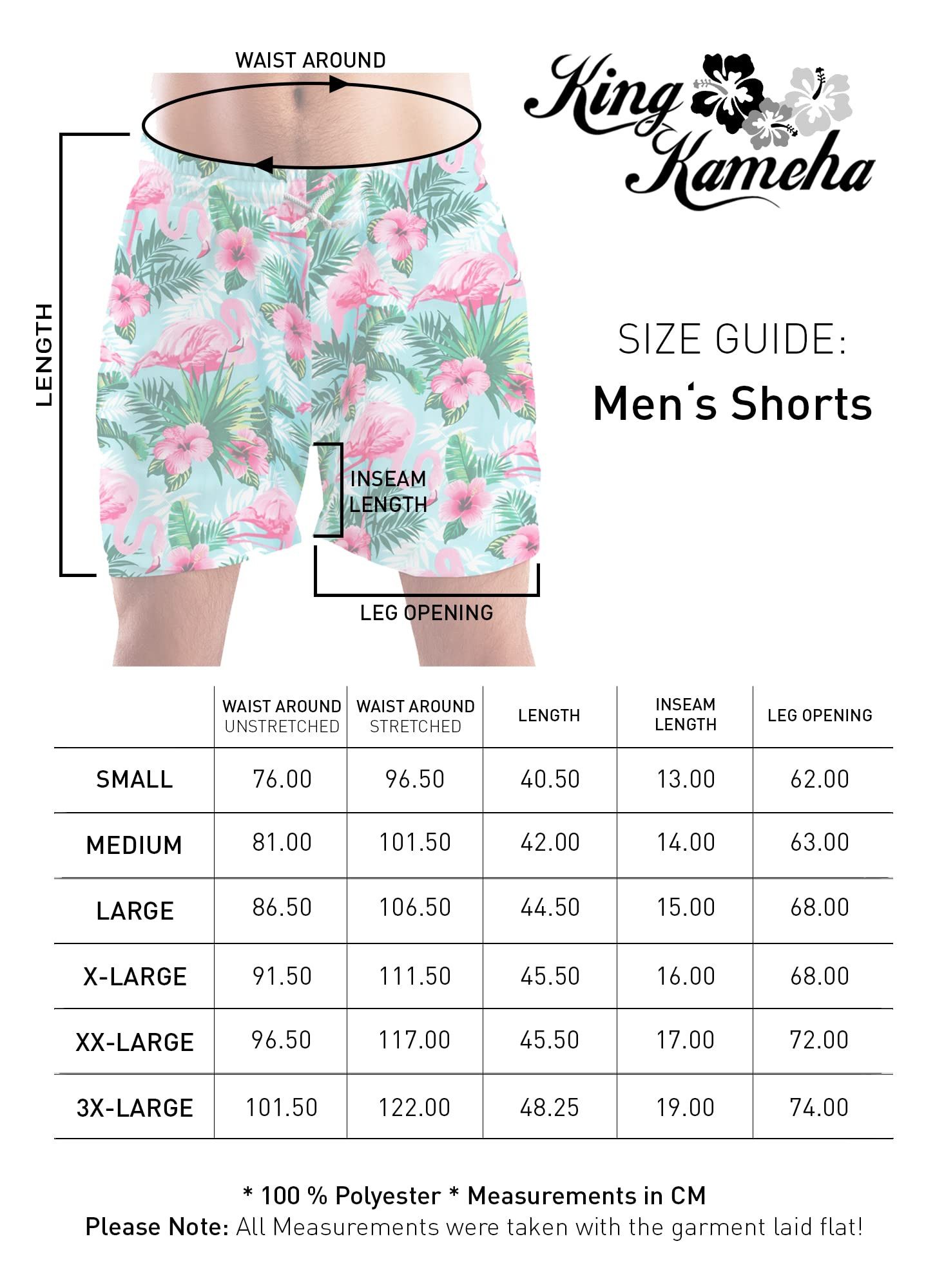 King Kameha Badeshorts Flamingo Flowers Funky Hawaii Bade-Shorts Mesh-Einsatz Kordelzug Mit integriertem Mesh-Innenslip für extra Komfort