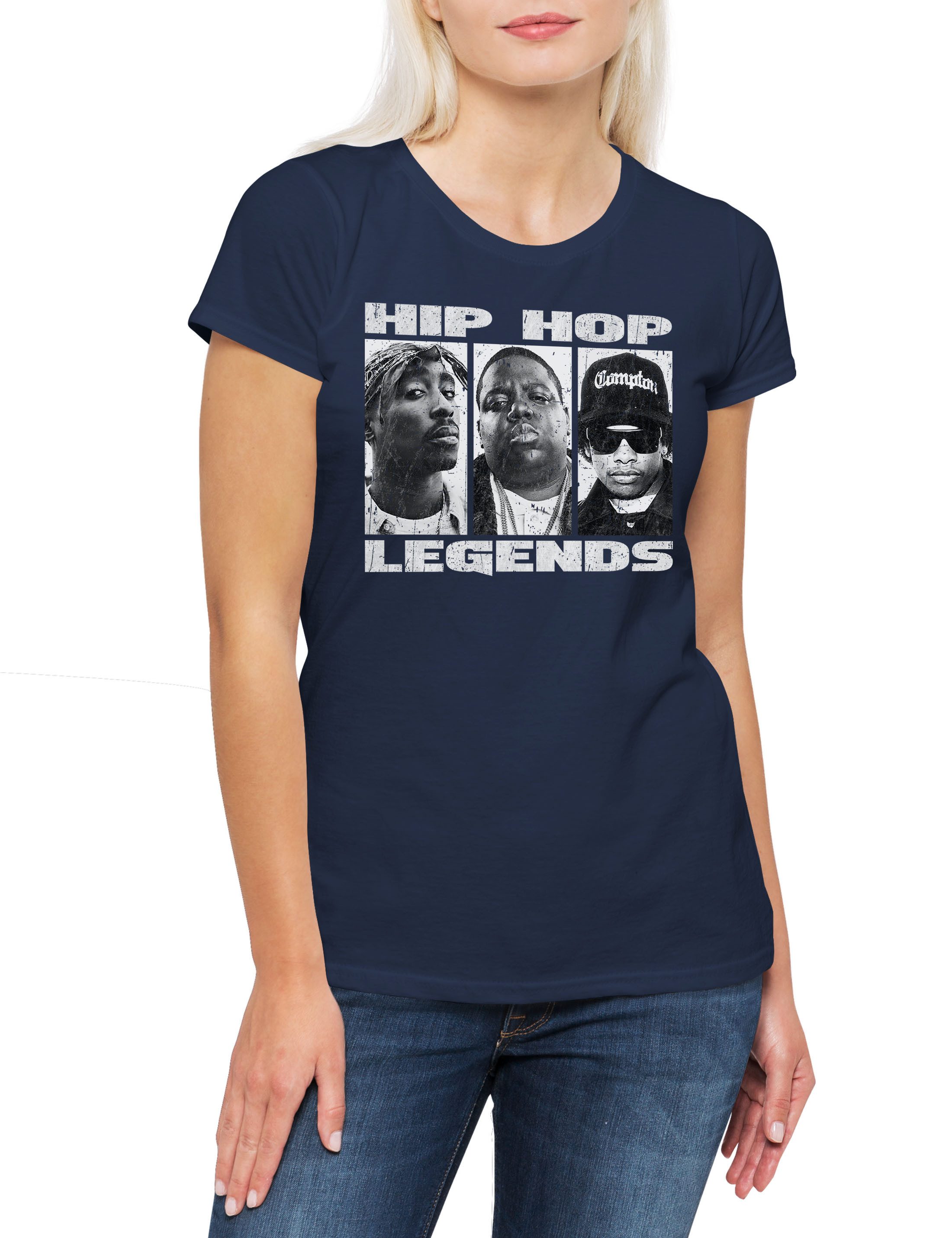 Print-Shirt Hip Hop Legends Damen T-Shirt Rap Gangster Legenden Heroes Rapper