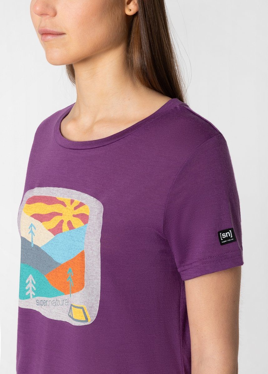 SUPER.NATURAL Print-Shirt Merino T-Shirt W MOUNTAIN ART TEE cooler Merino-M günstig online kaufen