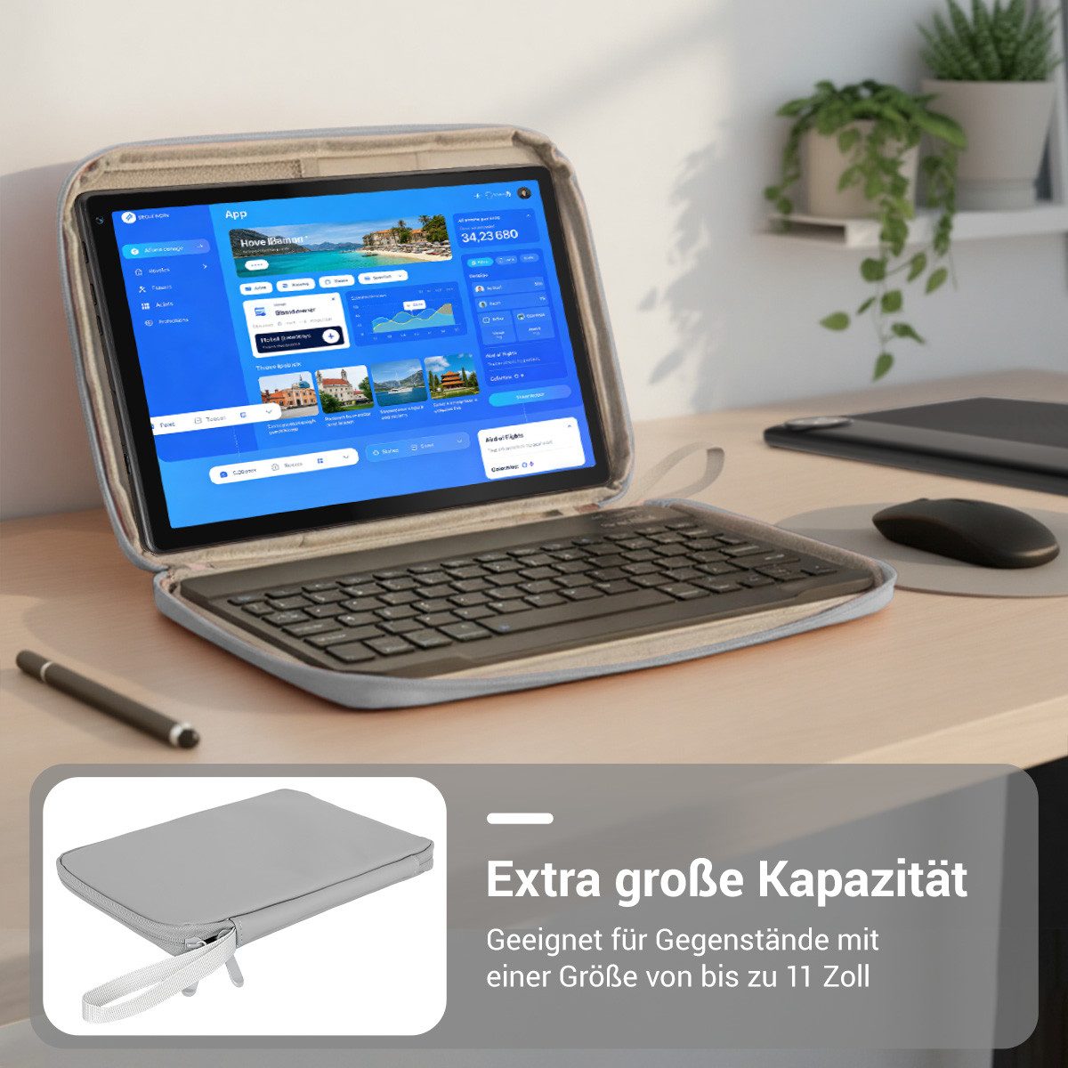 BUFO 10,1 Zoll 64GB ROM optional mit Tastatur Tablet (10", 64 GB, Android, WiFi, Große Kapazität)