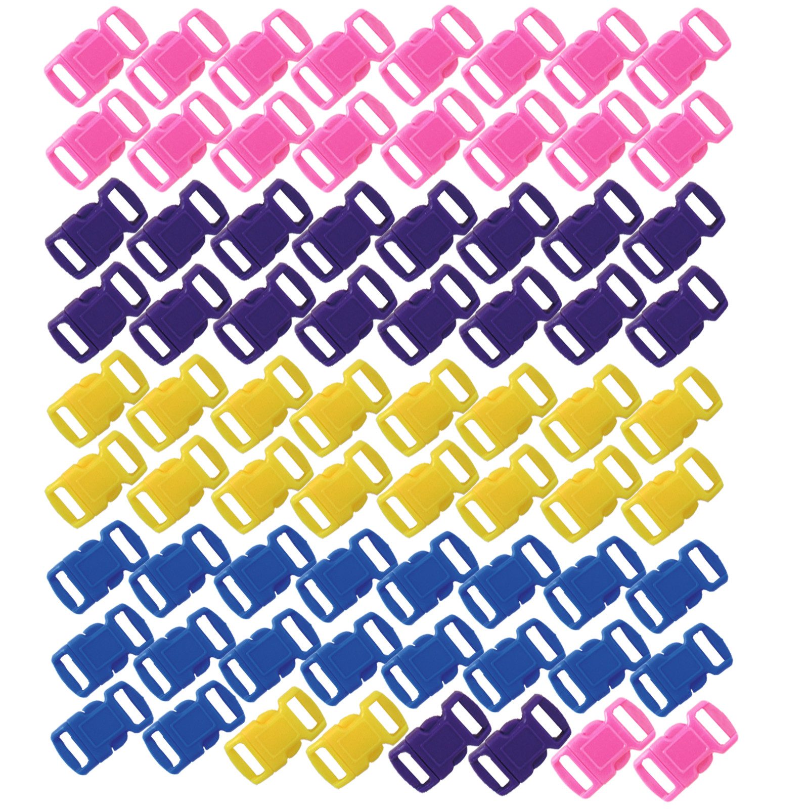 Bastel-Armband 75 Stück Paracord Klickverschluss Steckverschluss 4-fach sortiert, Robust und Zuverlässig