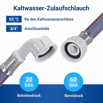 VIOKS Zulaufschlauch für Kaltwasseranschluss (25°C) 3/4 Zoll Anschlüsse, Zubehör für Waschmaschine, Geschirrspüler, (1,5 / 2 / 2,5 / 3 / 3,5 Meter)