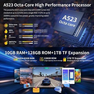 HiGrace Octa-Core-Prozessor 10(4+6) GB RAM+128GB ROM(1TB TF) 6800mAh Tablet (11", 128 GB, Android 13, Mit den besten und erstaunlichsten Funktionen, attraktivem Design)