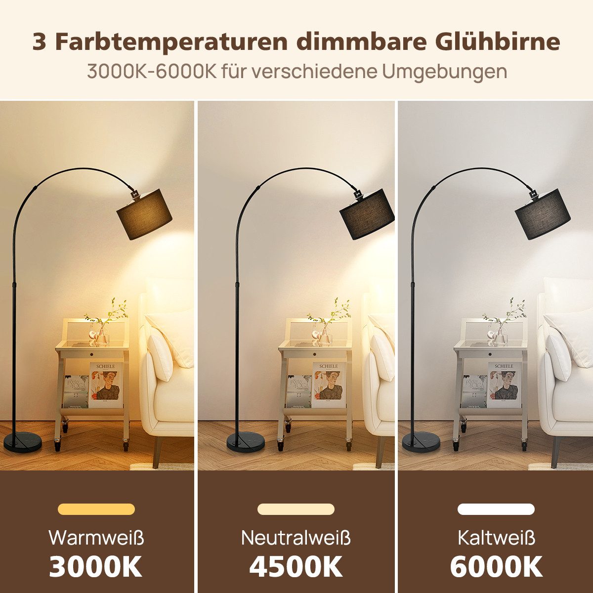 Simloveve Stehlampe Moderne Bogenlampe LED Stehlampe günstig online kaufen