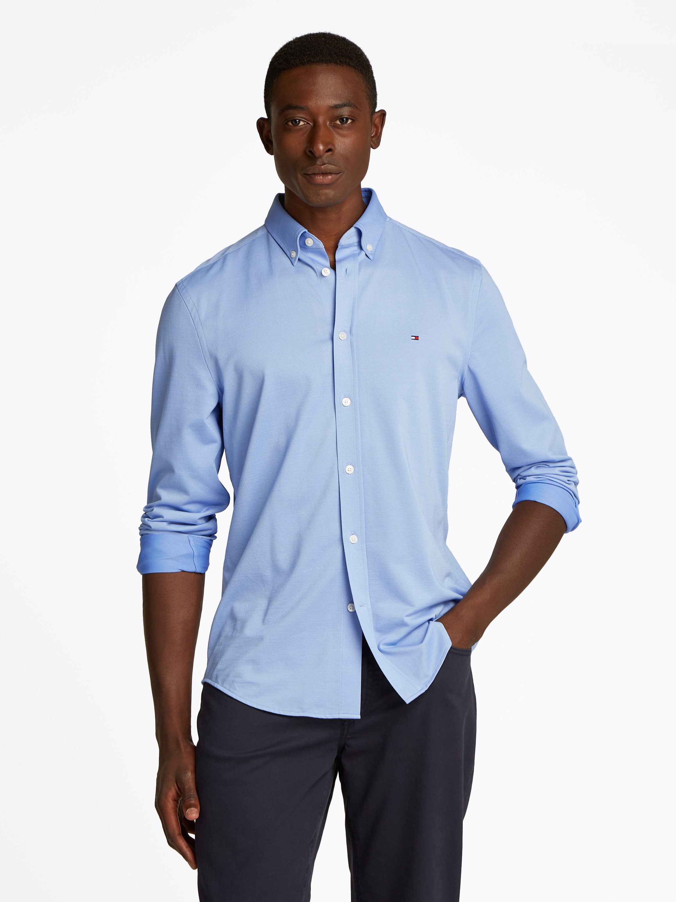 Tommy Hilfiger Langarmhemd PERFORMANCE TWO TONE SF SHIRT günstig online kaufen