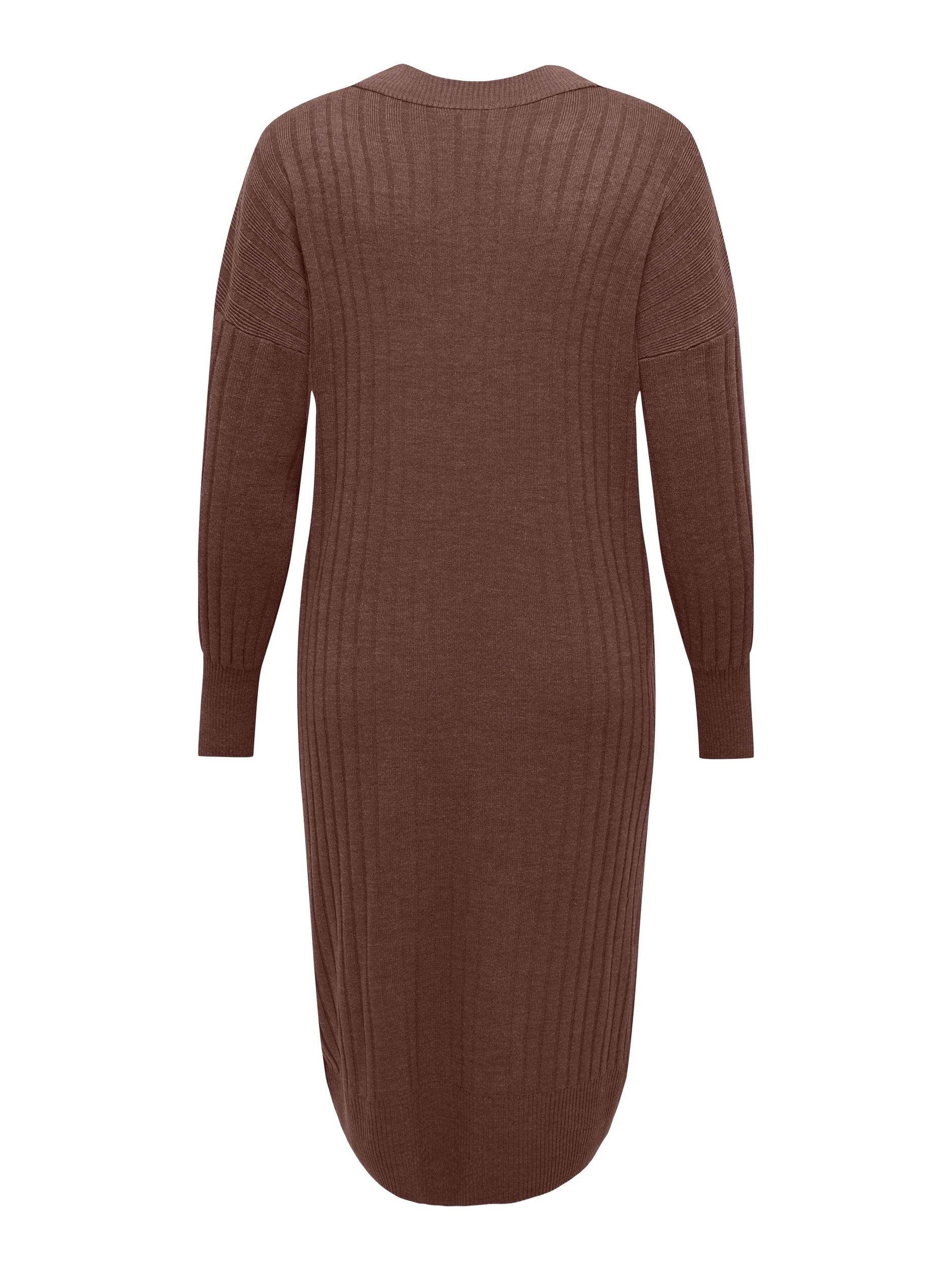 Chestnut DRESS TESSA L/S CARMAKOMA ONLY CARNEW V Strickkleid MIDI KNT NOOS